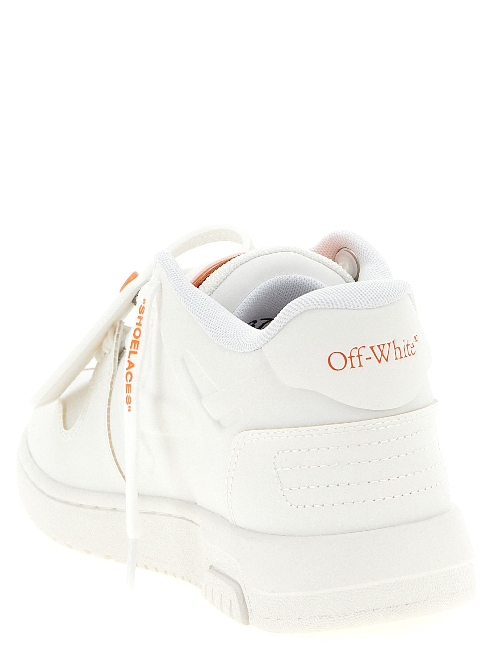 Off-White Orange Synthetic Athletic Sneakers
