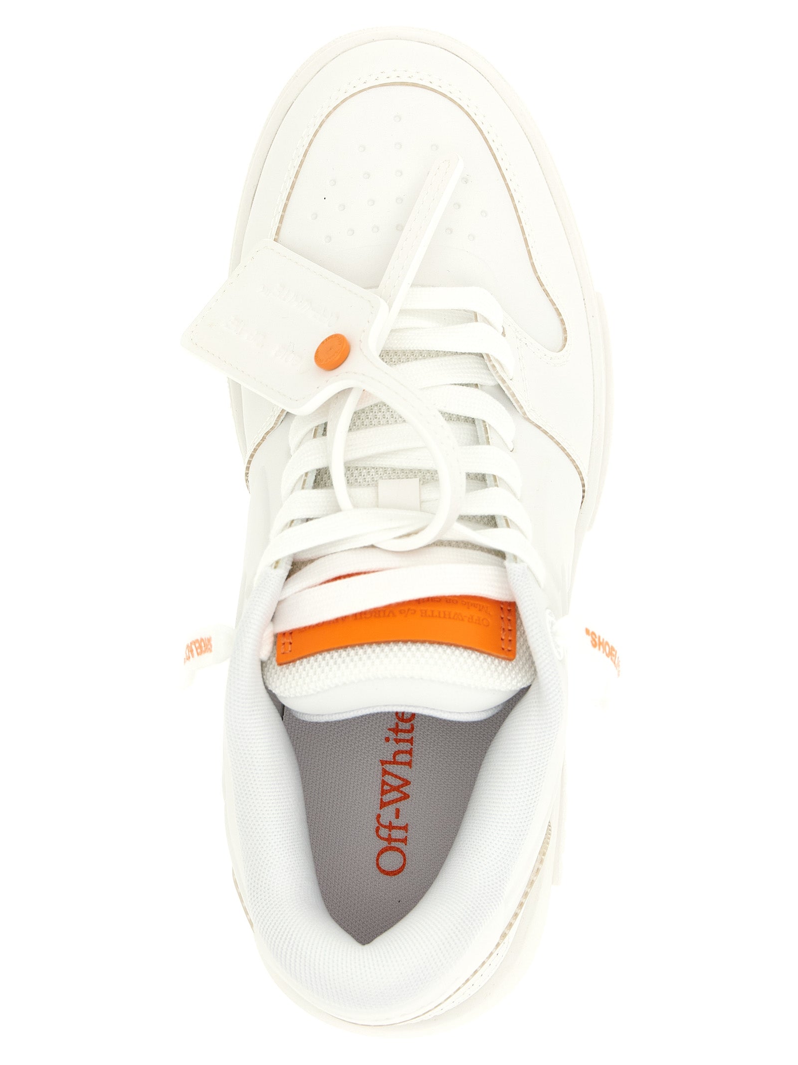 Off-White Orange Synthetic Athletic Sneakers
