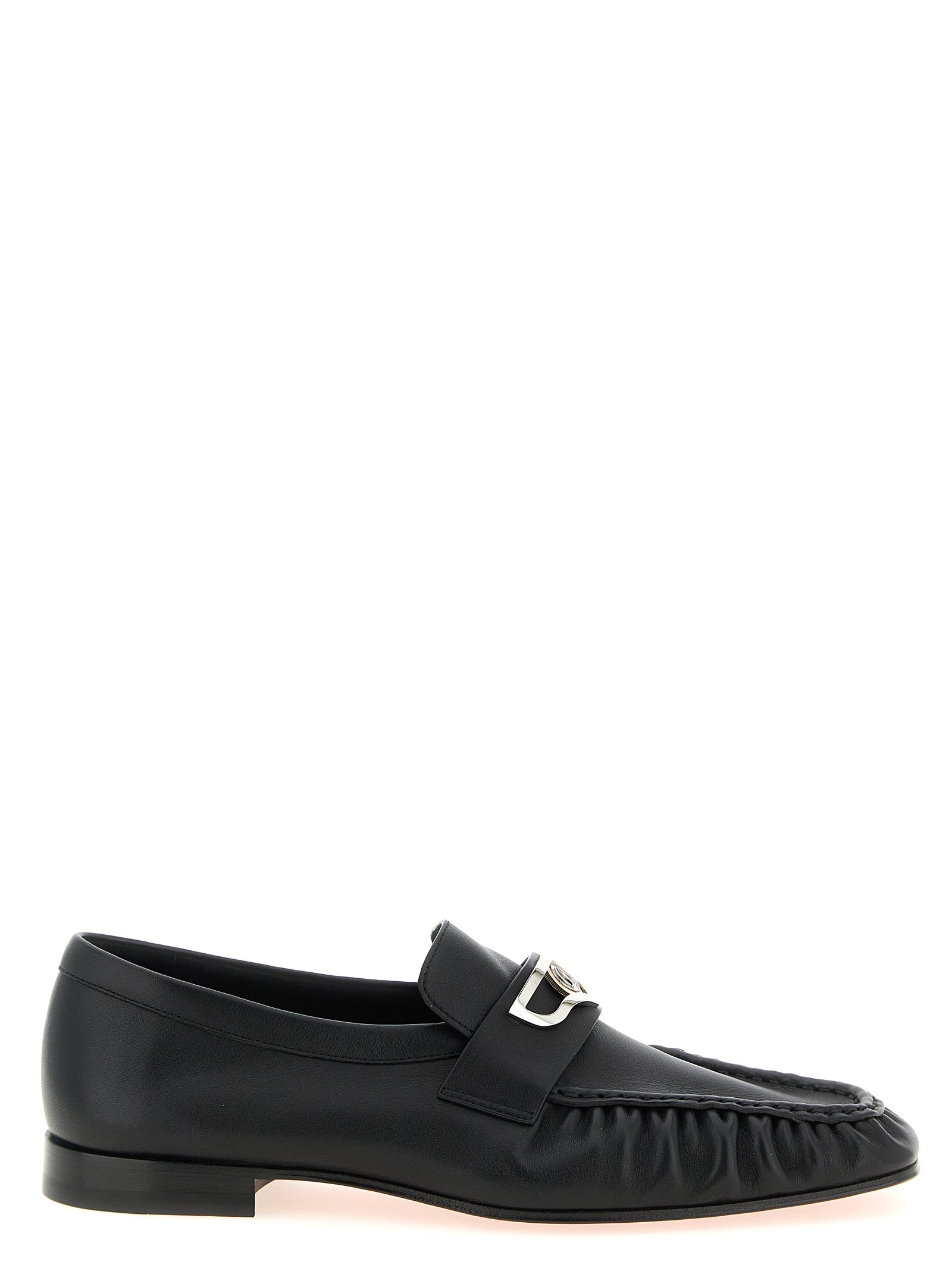Christian Louboutin Black Mocallista Slip-On Loafers Leather