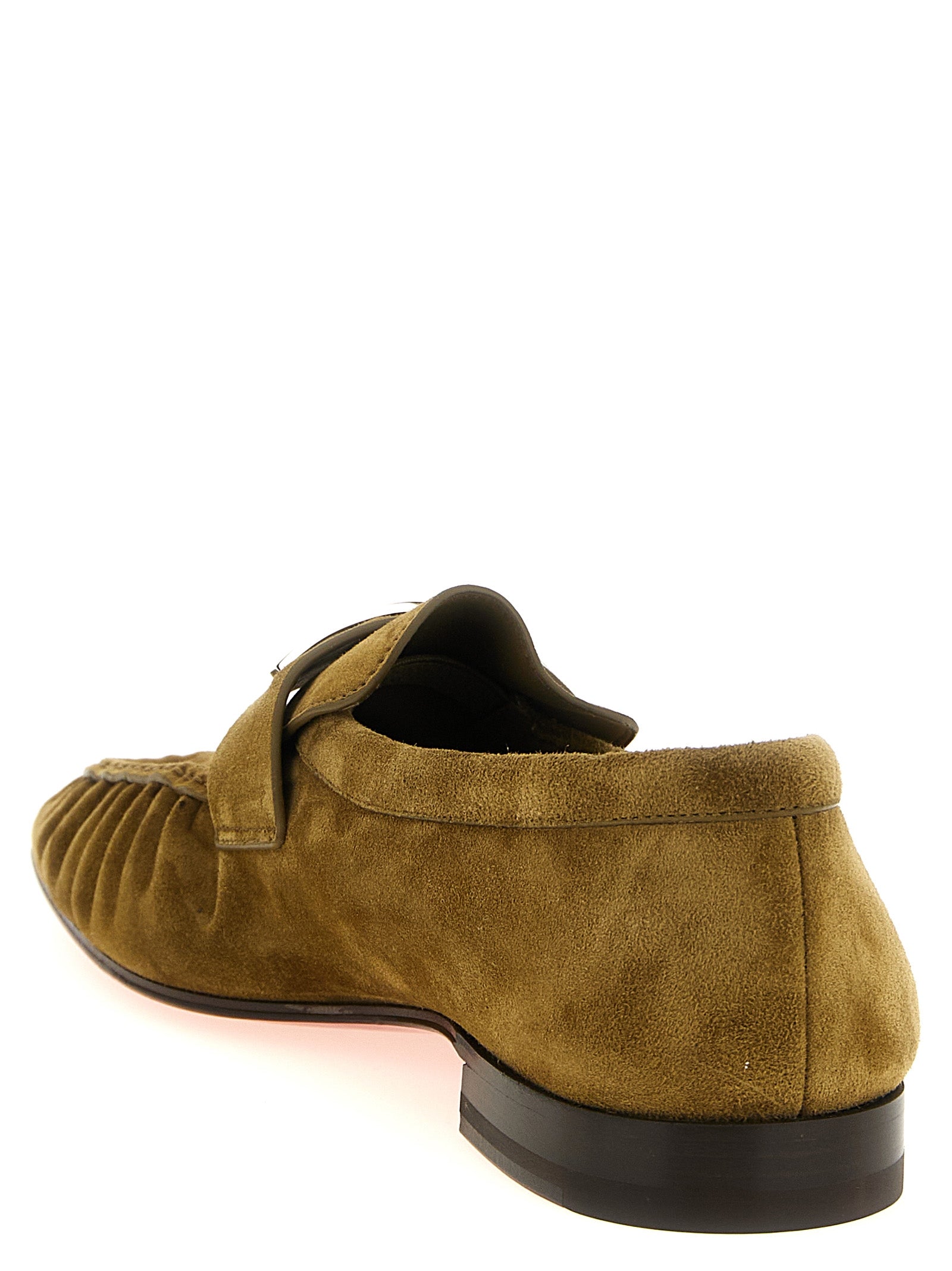 Christian Louboutin Brown Mocallista Slip-On Loafers Calf Leather
