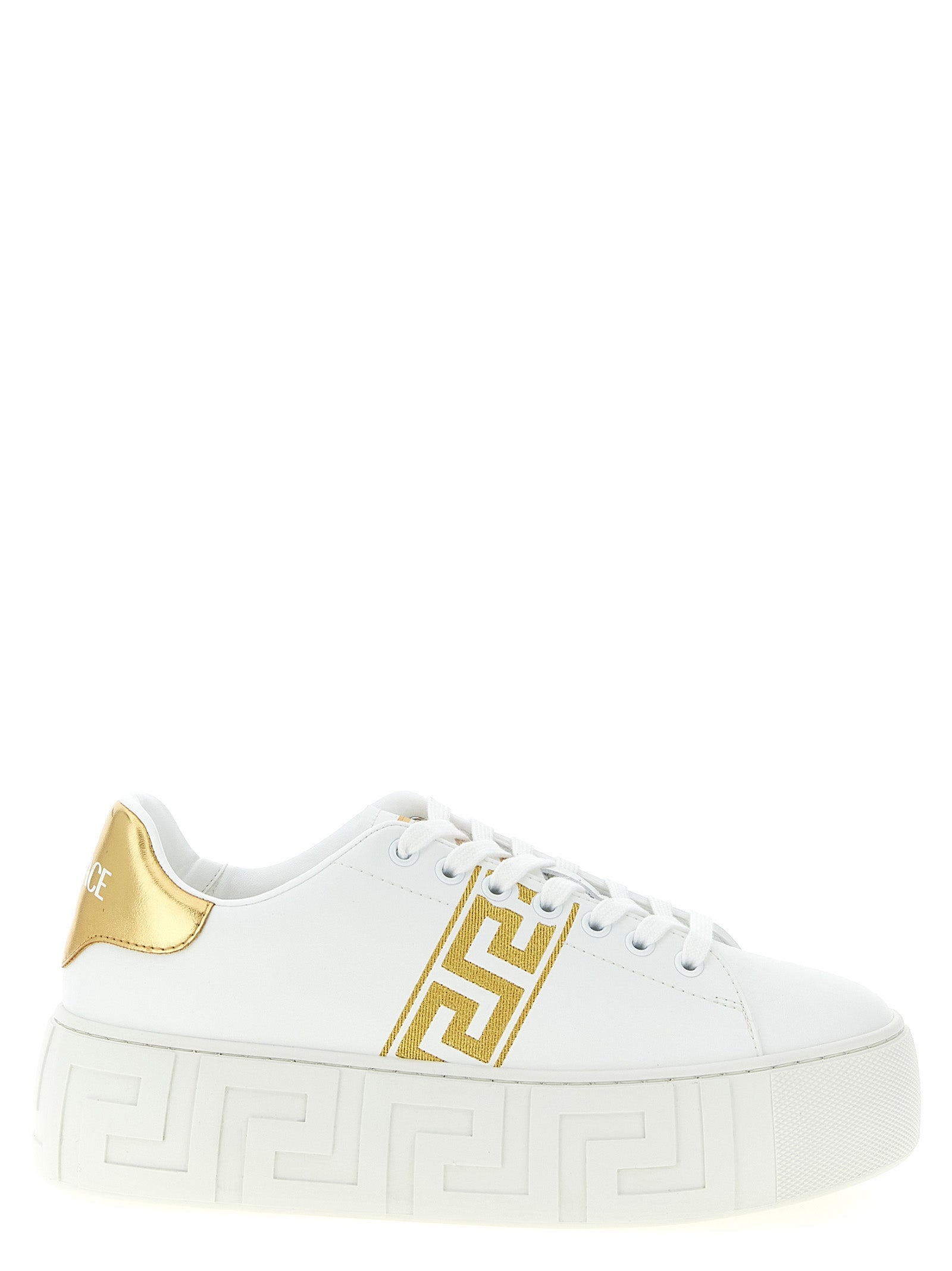 Versace Gold Platform Nylon Sneakers