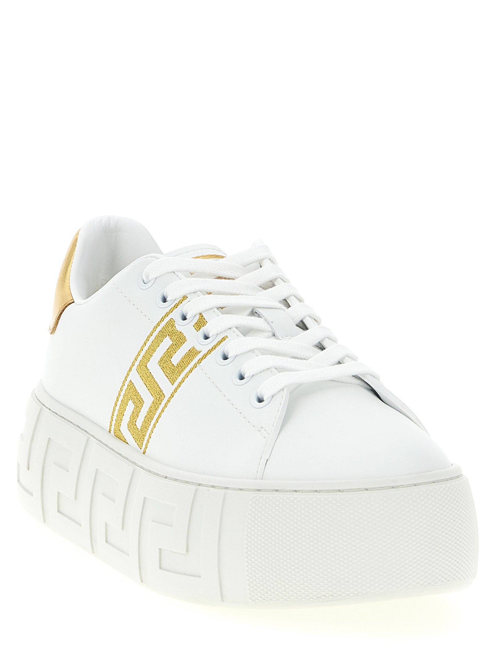 Versace Gold Platform Nylon Sneakers