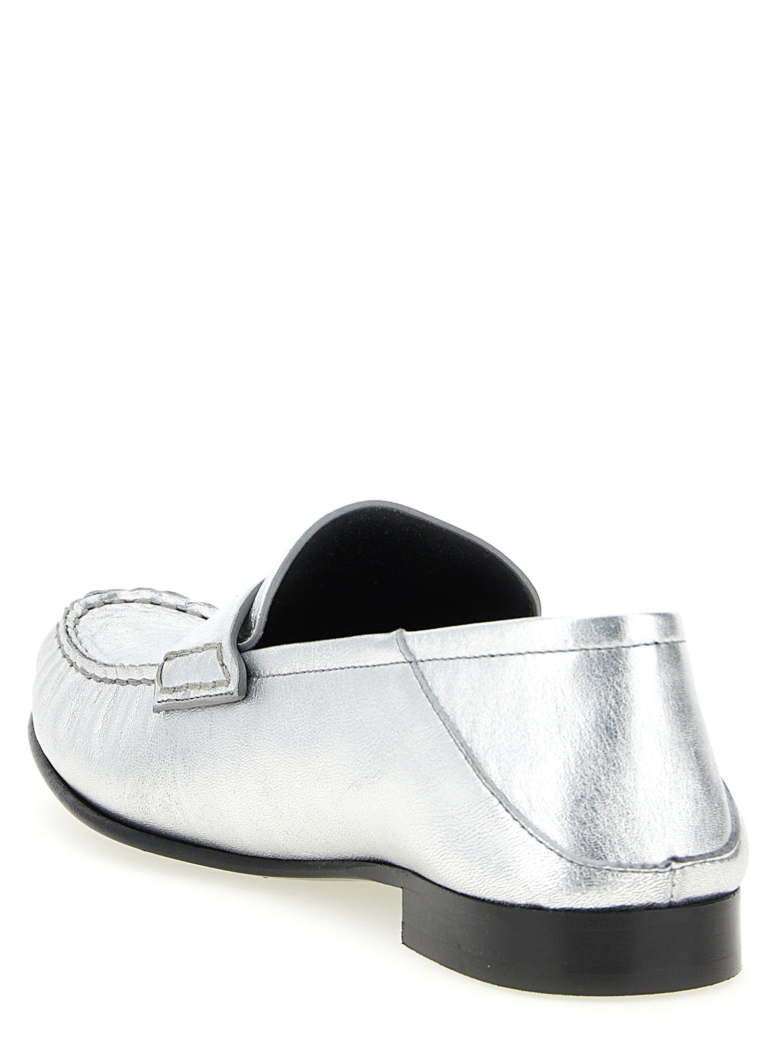 Versace Silver Lambskin Loafers