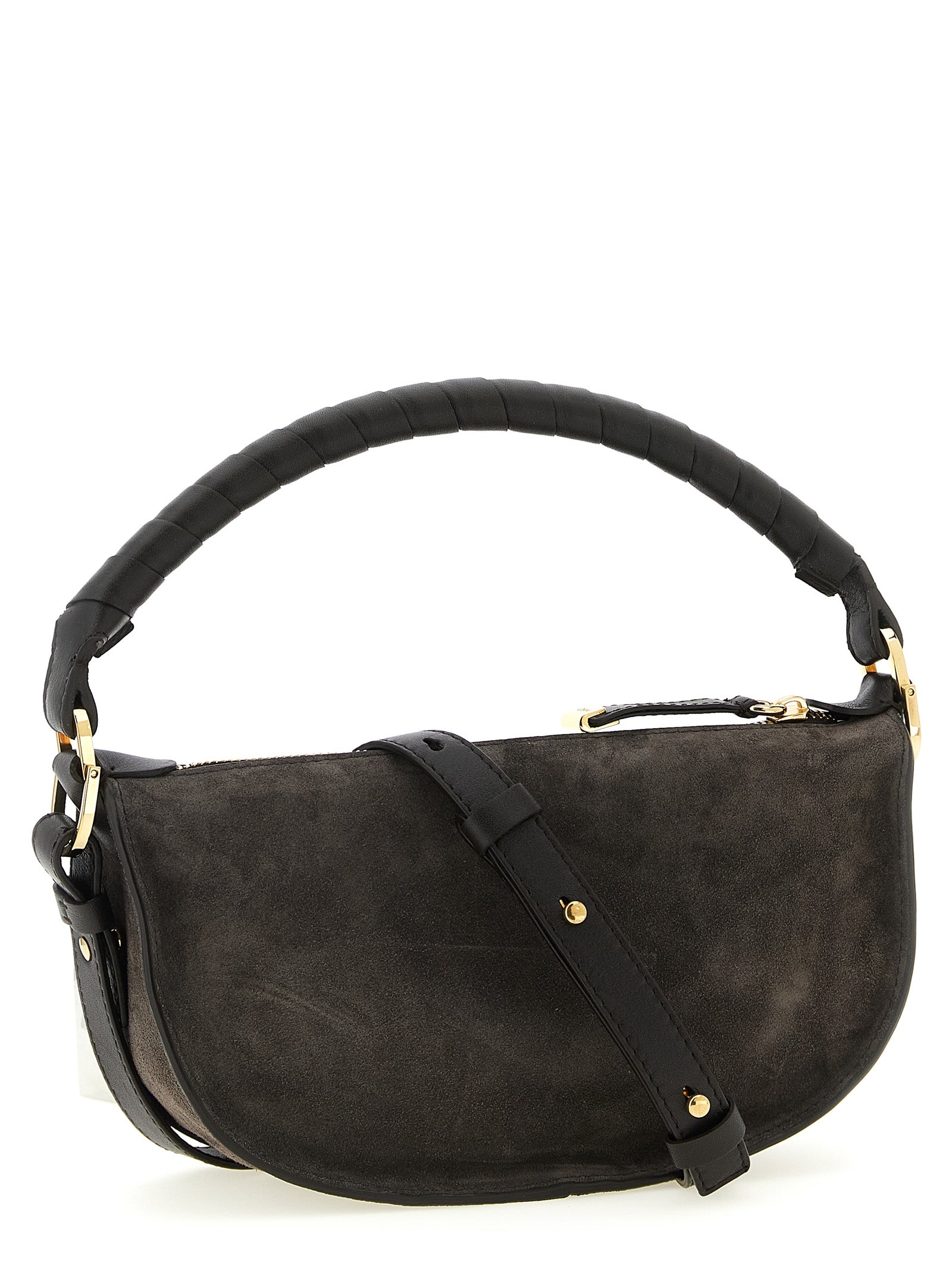 Chloé Brown Marcie Mini Suede Shoulder Bag Calf Leather