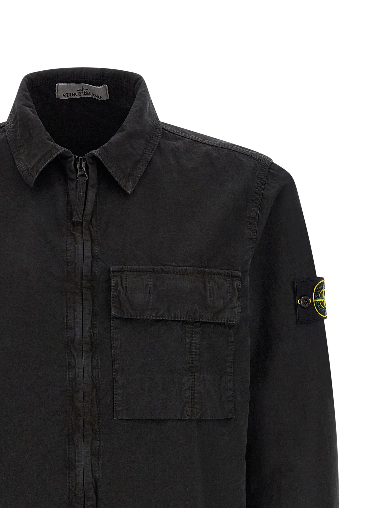 Stone Island Black Cotton Overshirt