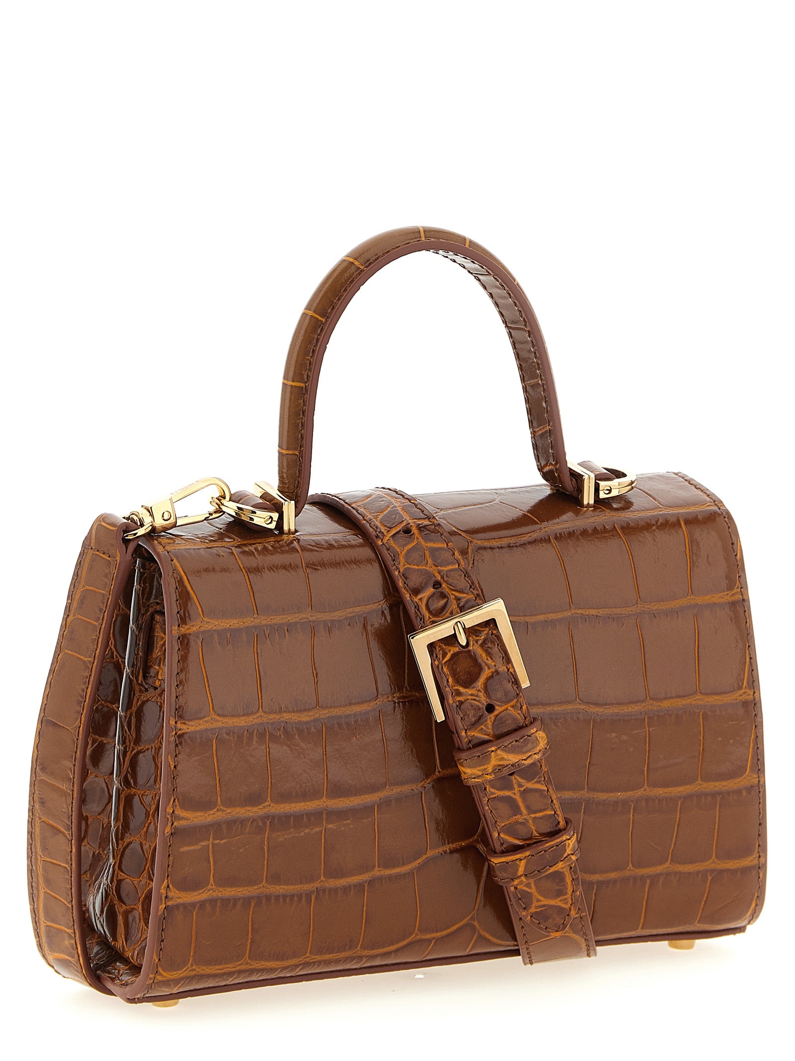 Versace Brown Handbag Calf Leather