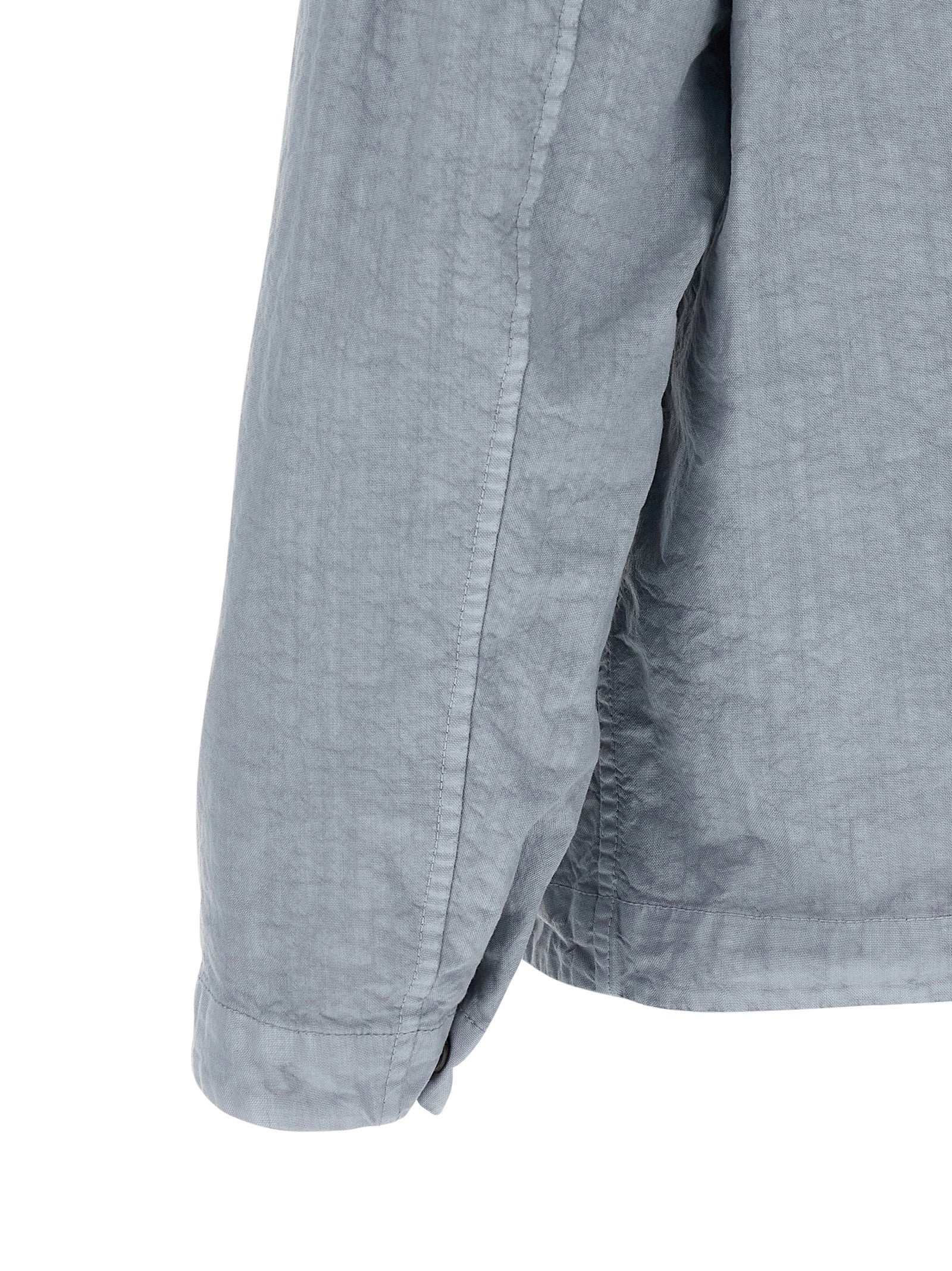 STONE ISLAND Light Blue Nylon Overshirt