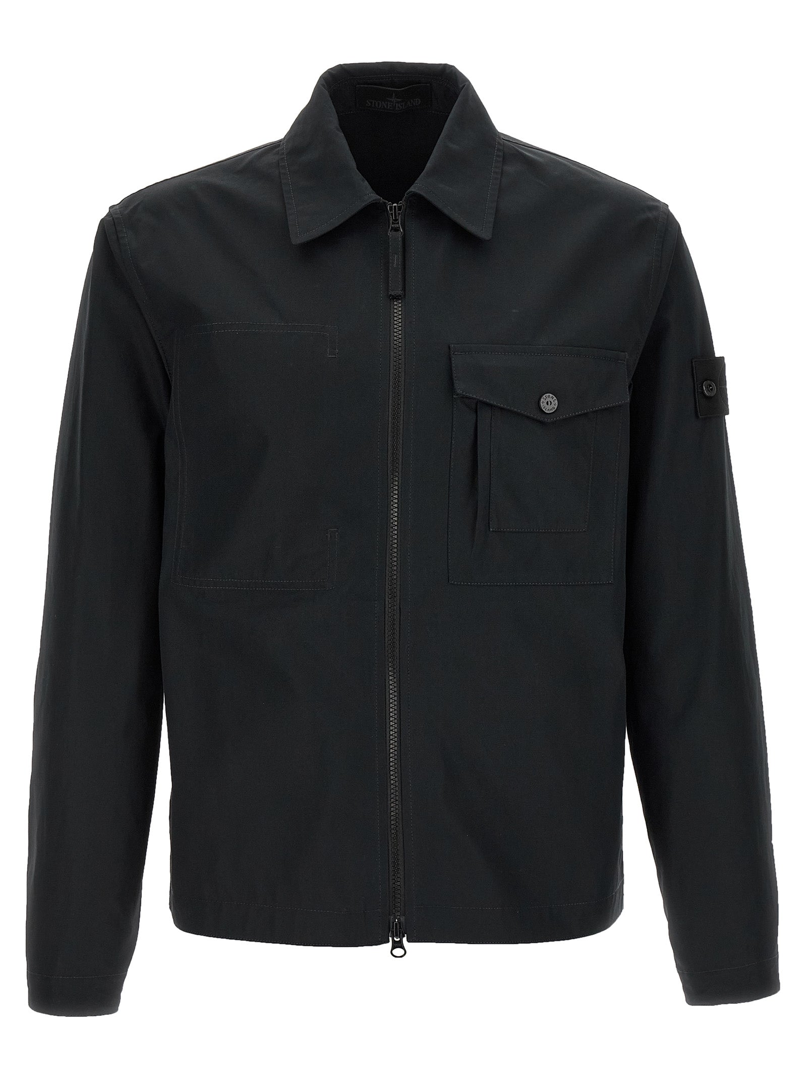 Stone Island Black Cotton Overshirt