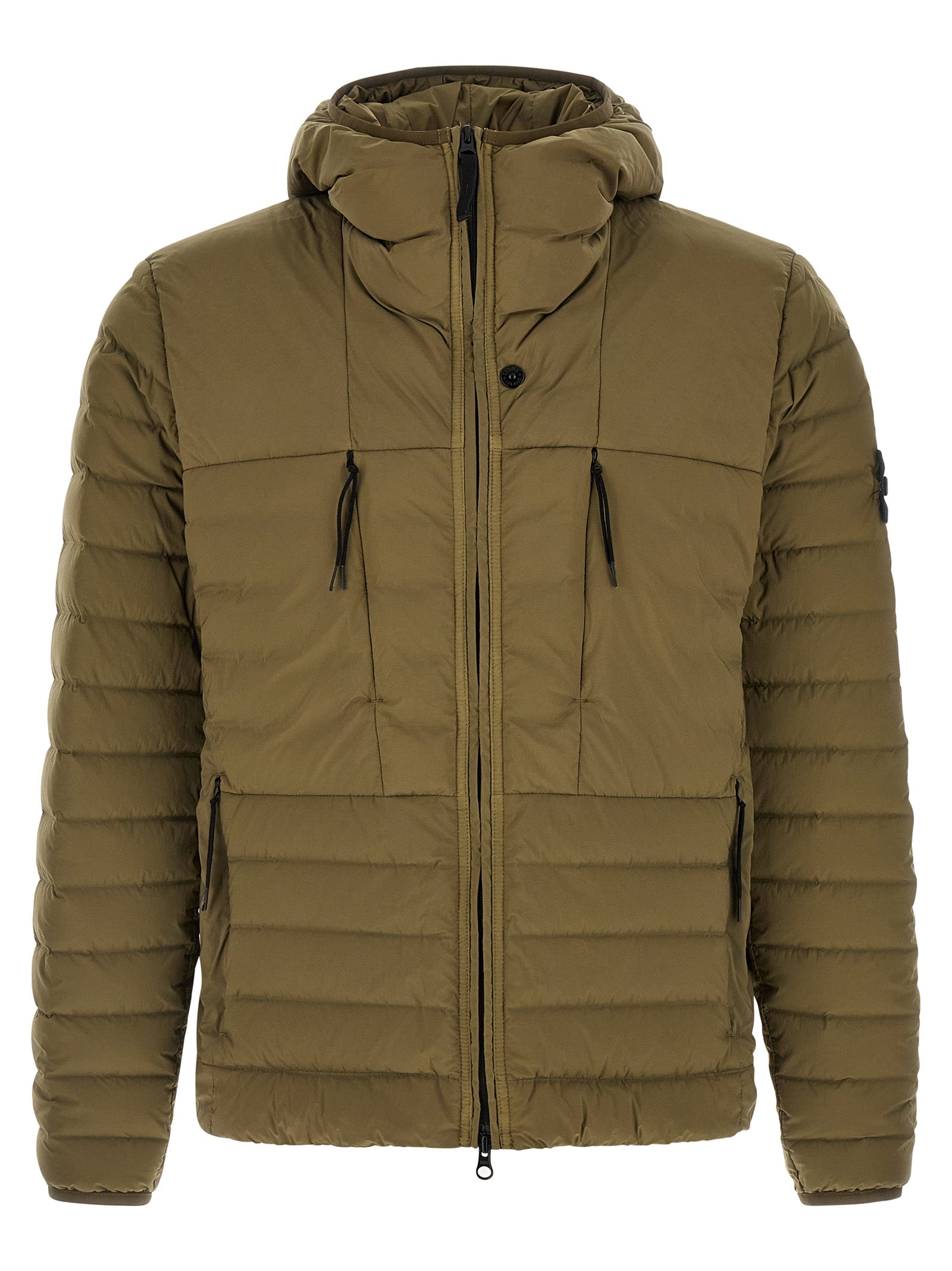 Stone Island Green Nylon Full-Length Jacket