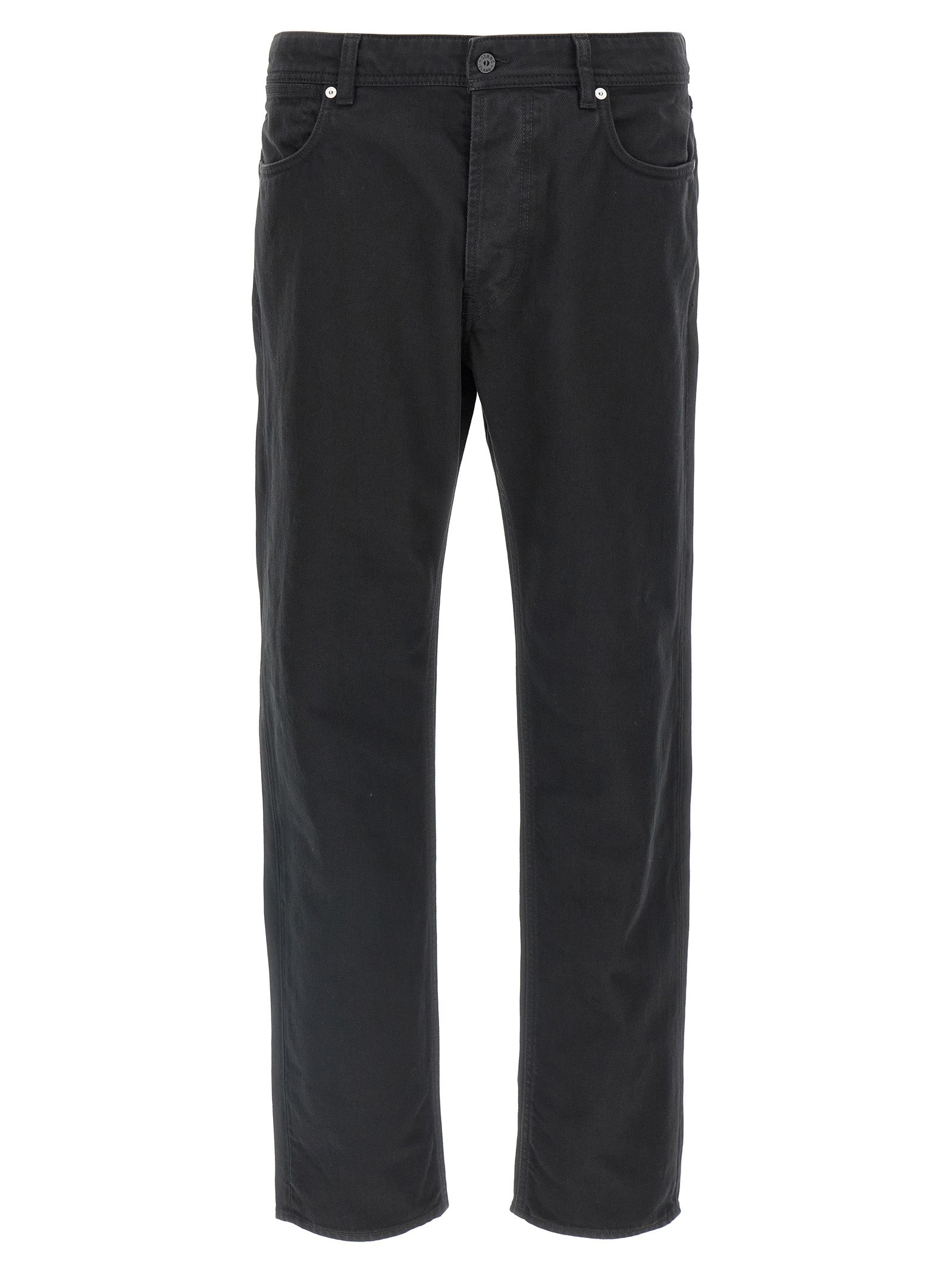 Stone Island Black Straight-Leg Cotton Jeans