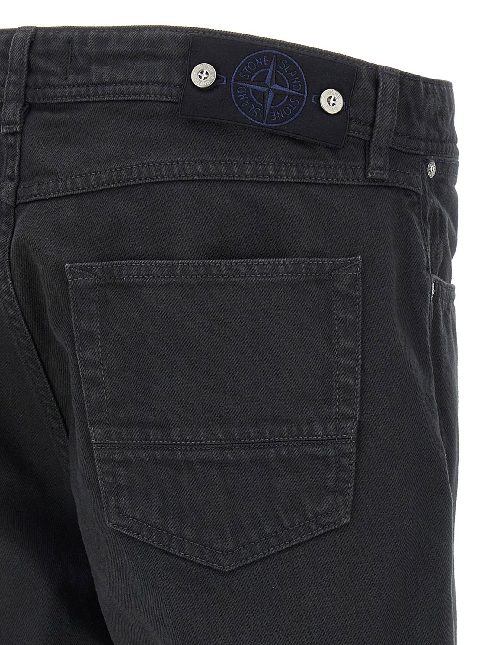 Stone Island Black Straight-Leg Cotton Jeans