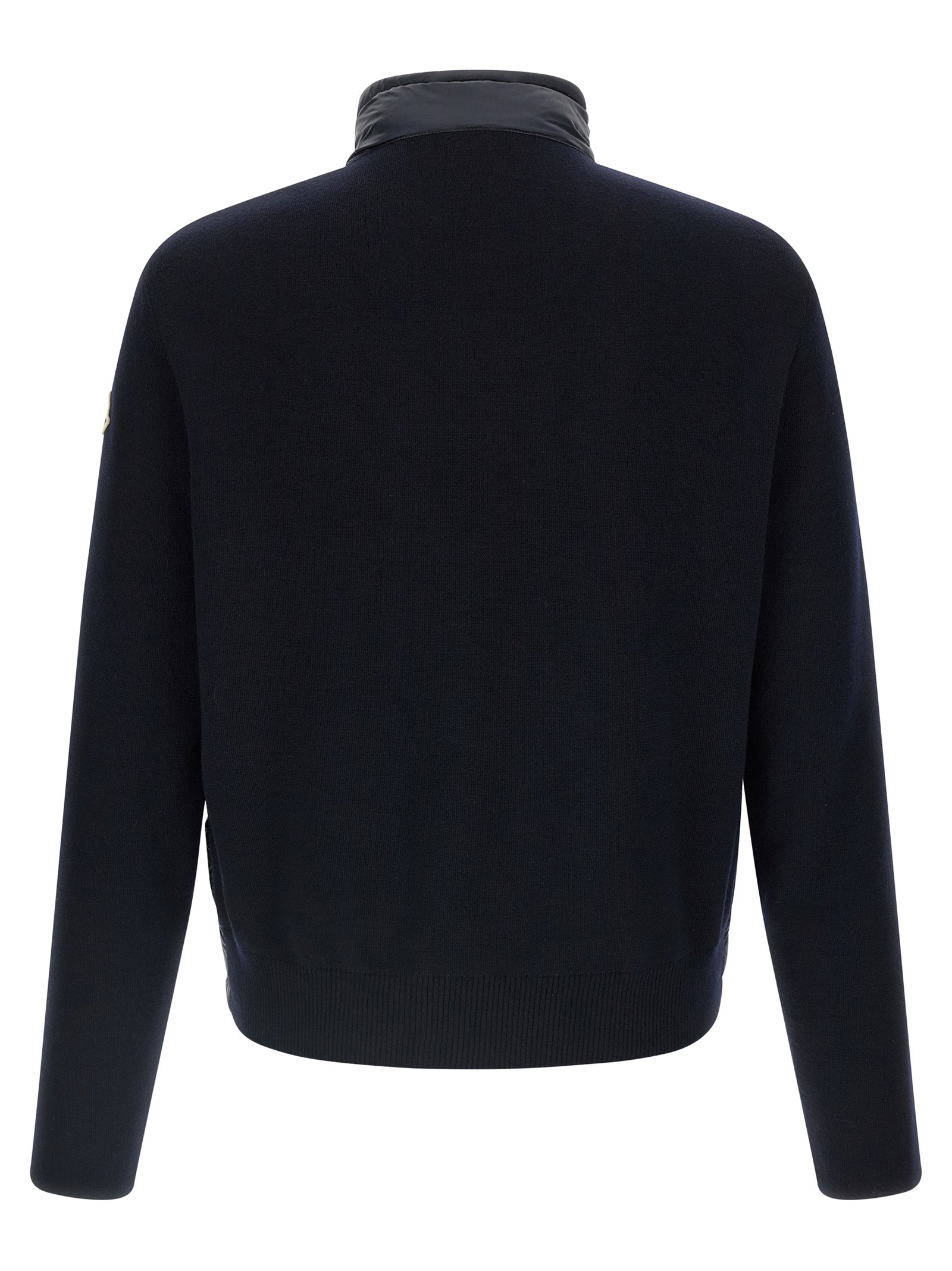 Moncler Blue Nylon Cardigan