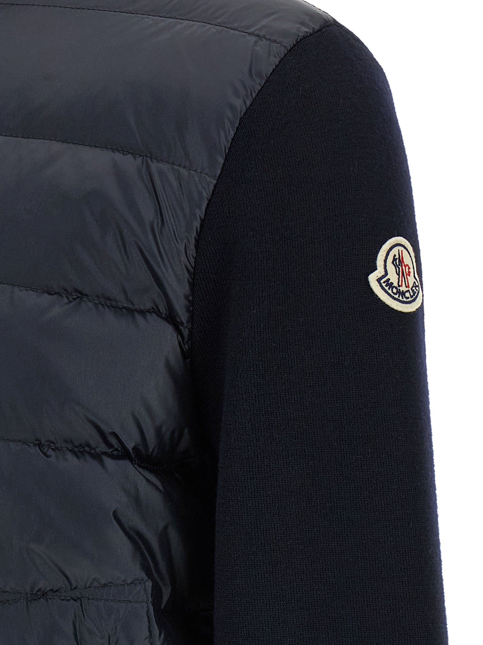 Moncler Blue Nylon Cardigan