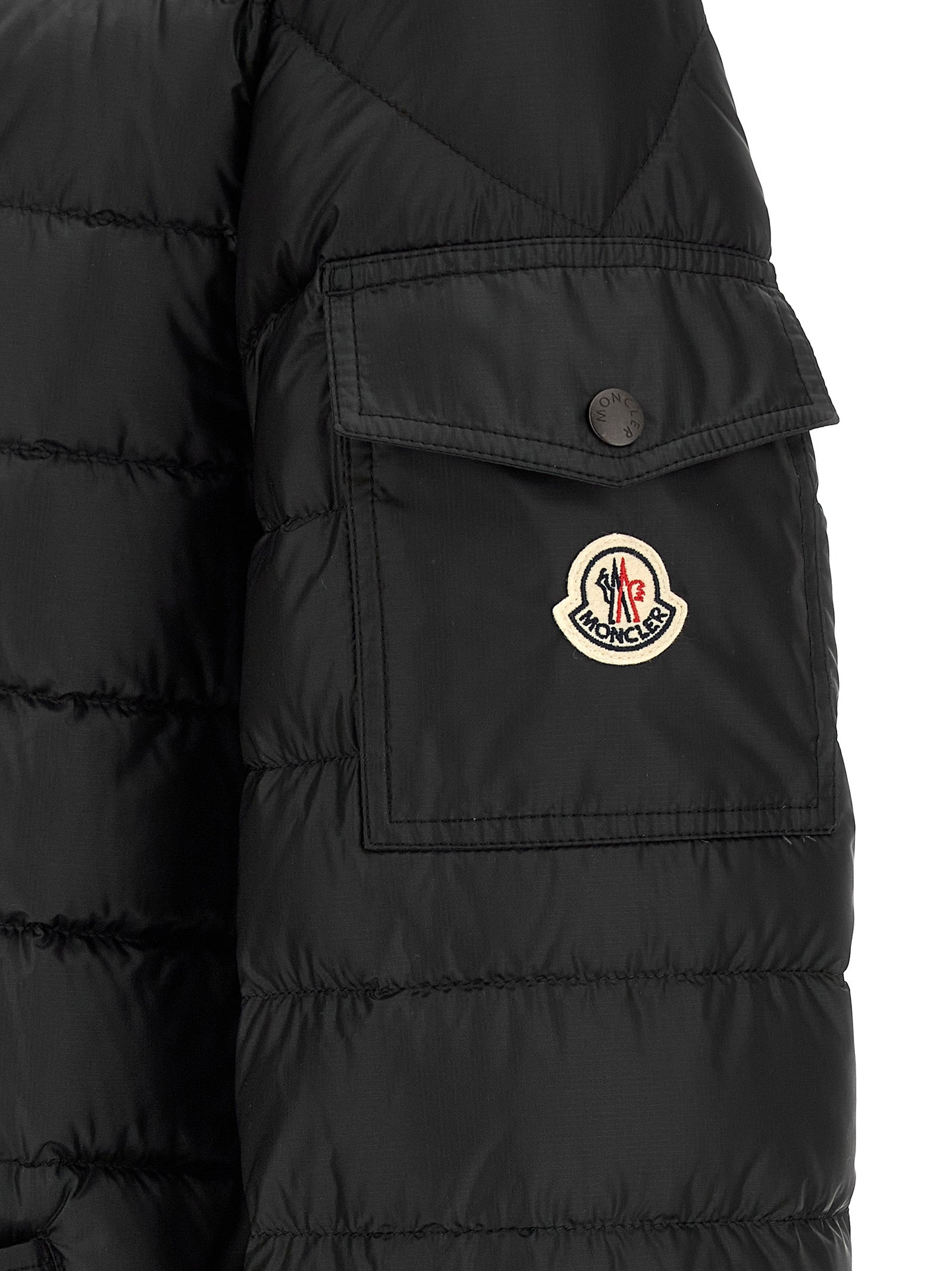 Moncler Black Oahu Nylon Quilted Parka