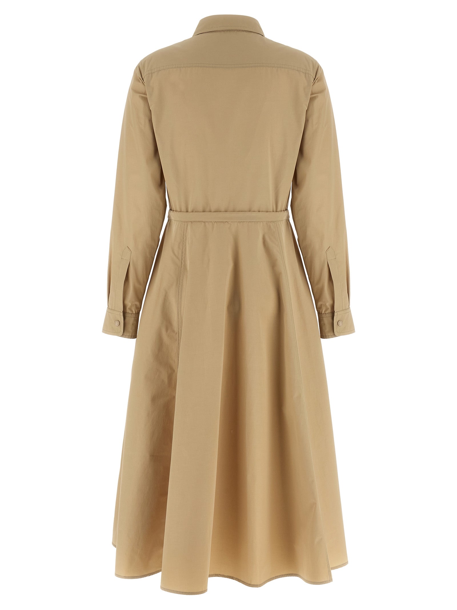 Moncler Beige Technical Poplin Midi Dress