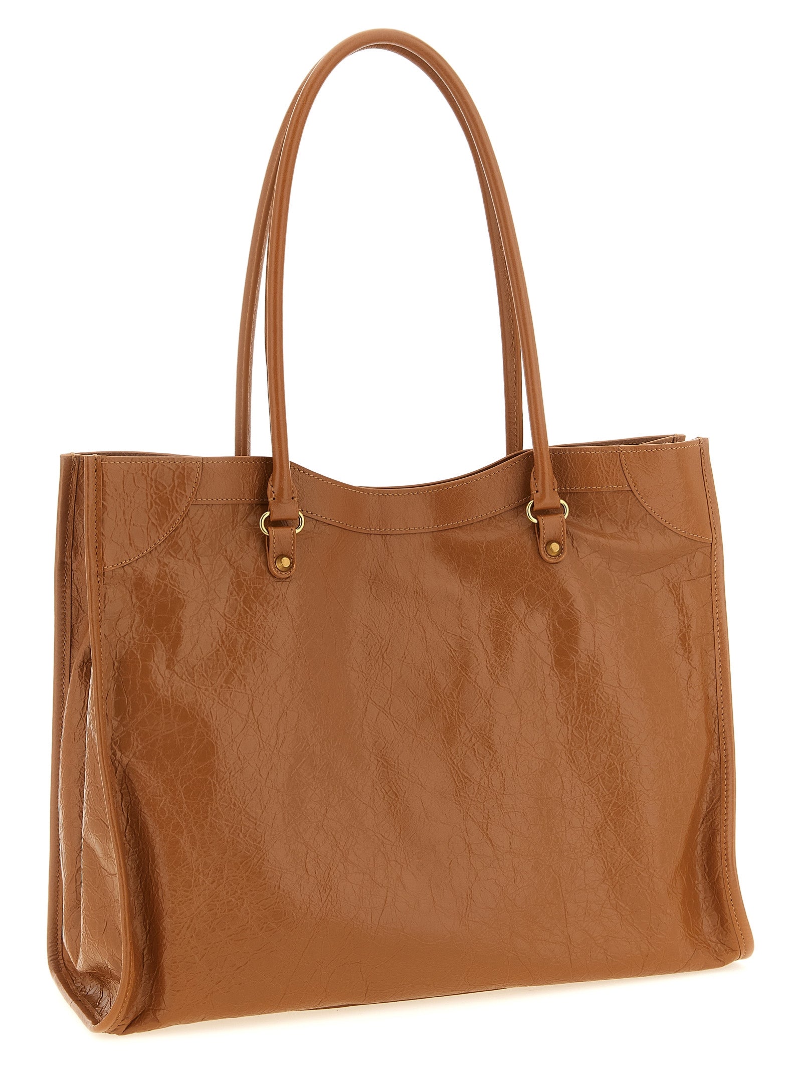 Balenciaga Brown Arena Tote Le City M Lambskin Shoulder Bag