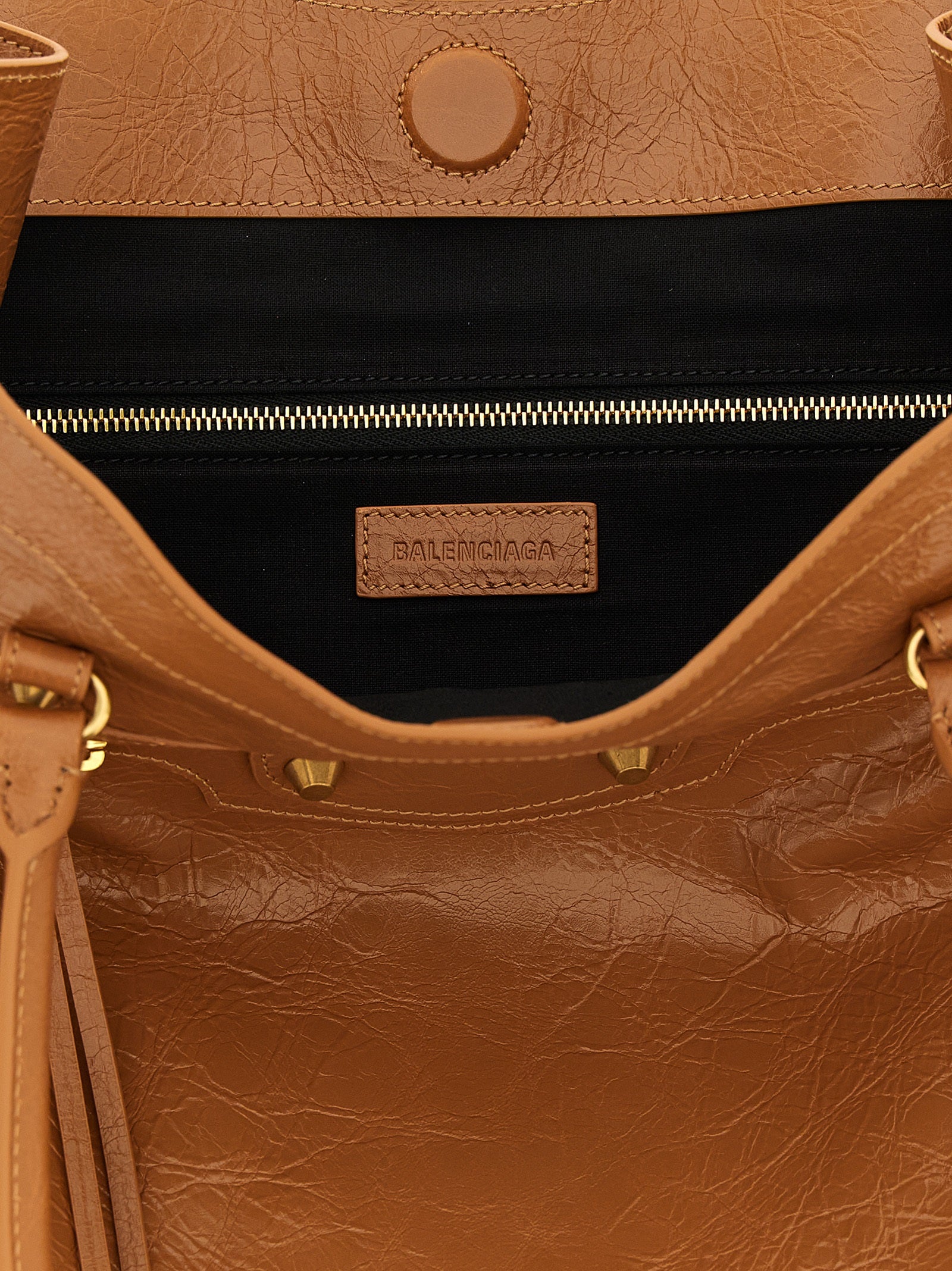 Balenciaga Brown Arena Tote Le City M Lambskin Shoulder Bag