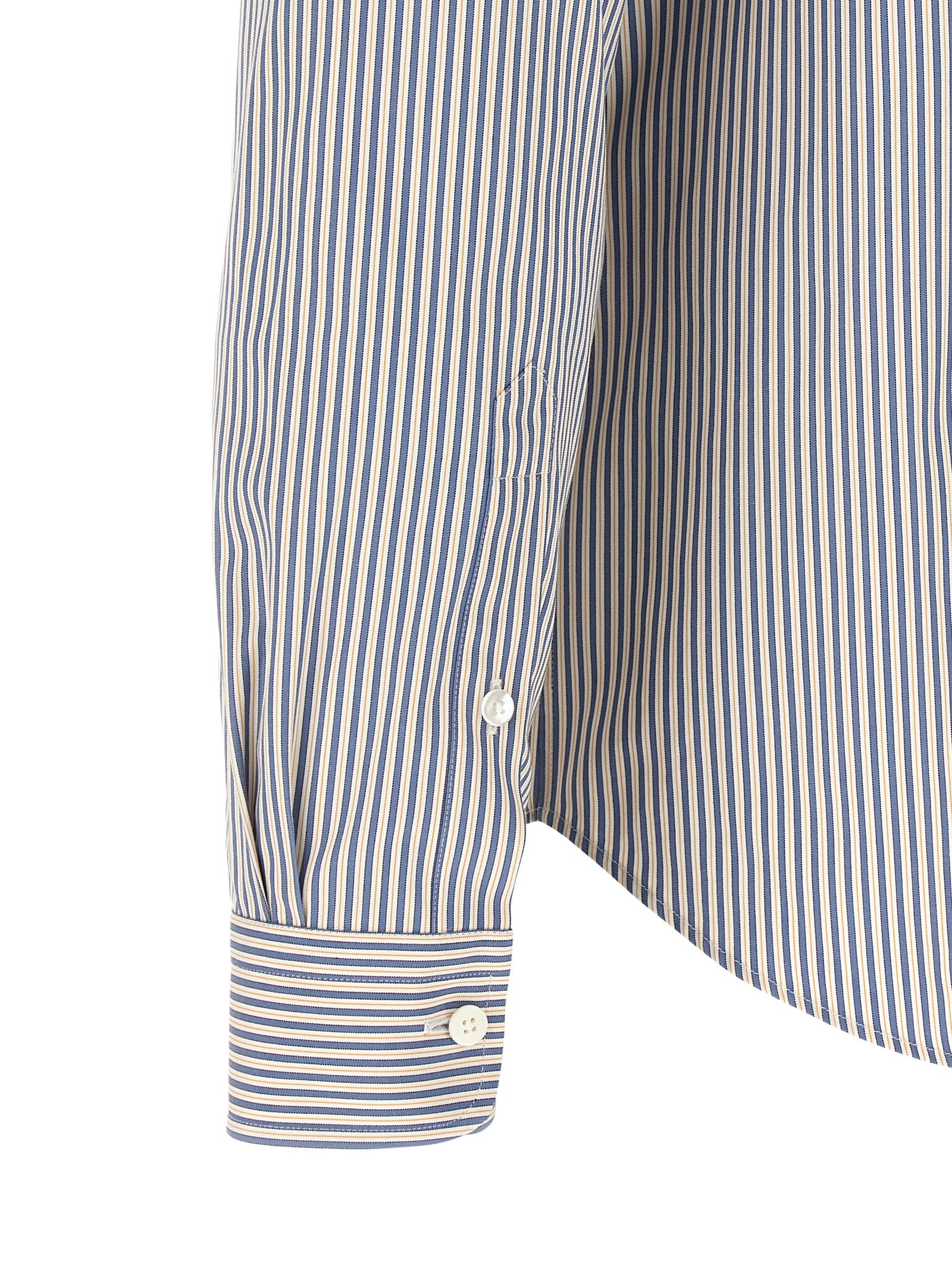 Fendi Blue Cotton Striped Shirt