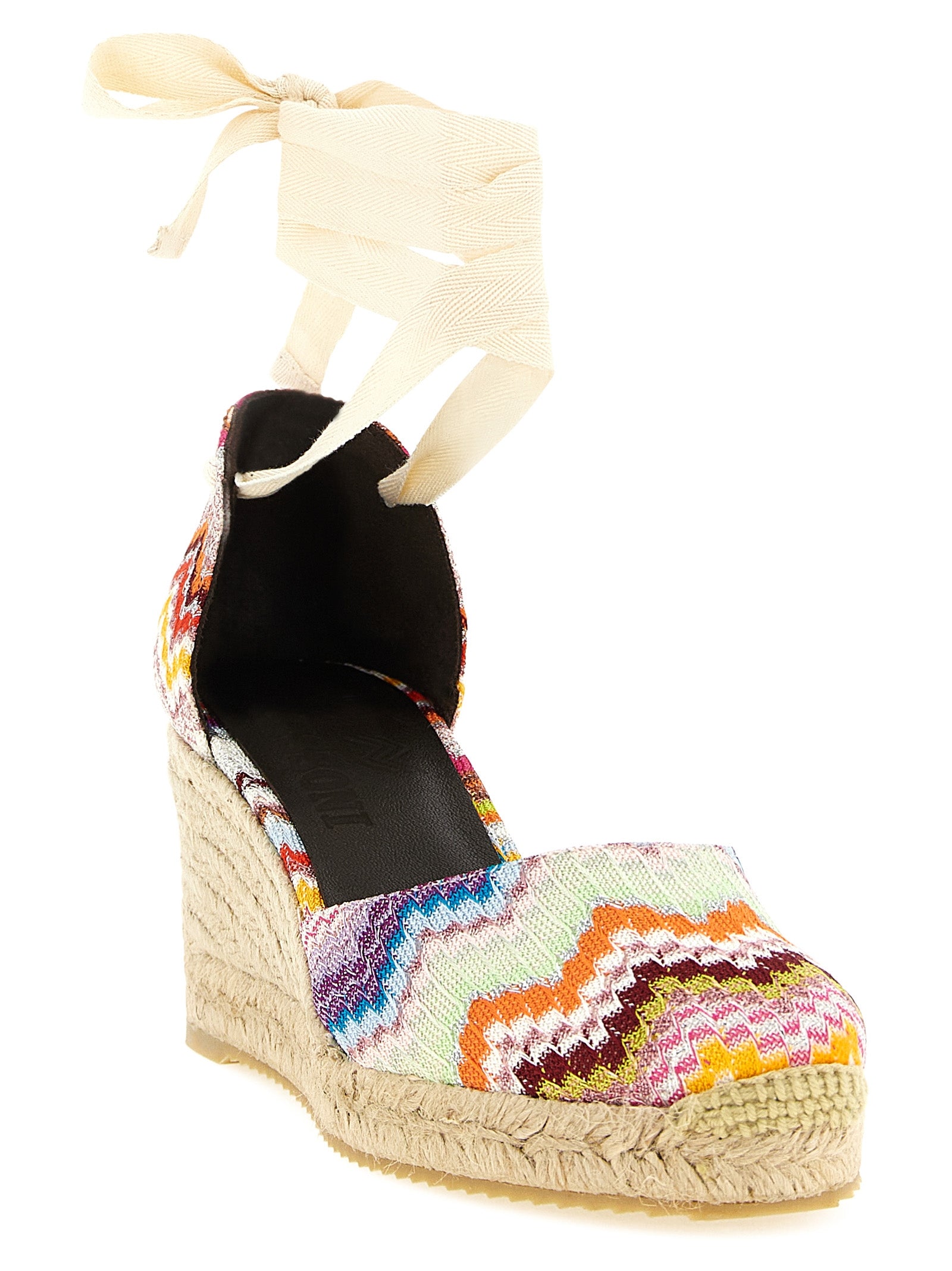 Missoni Multicolor Eva Leather Wedge Sandals