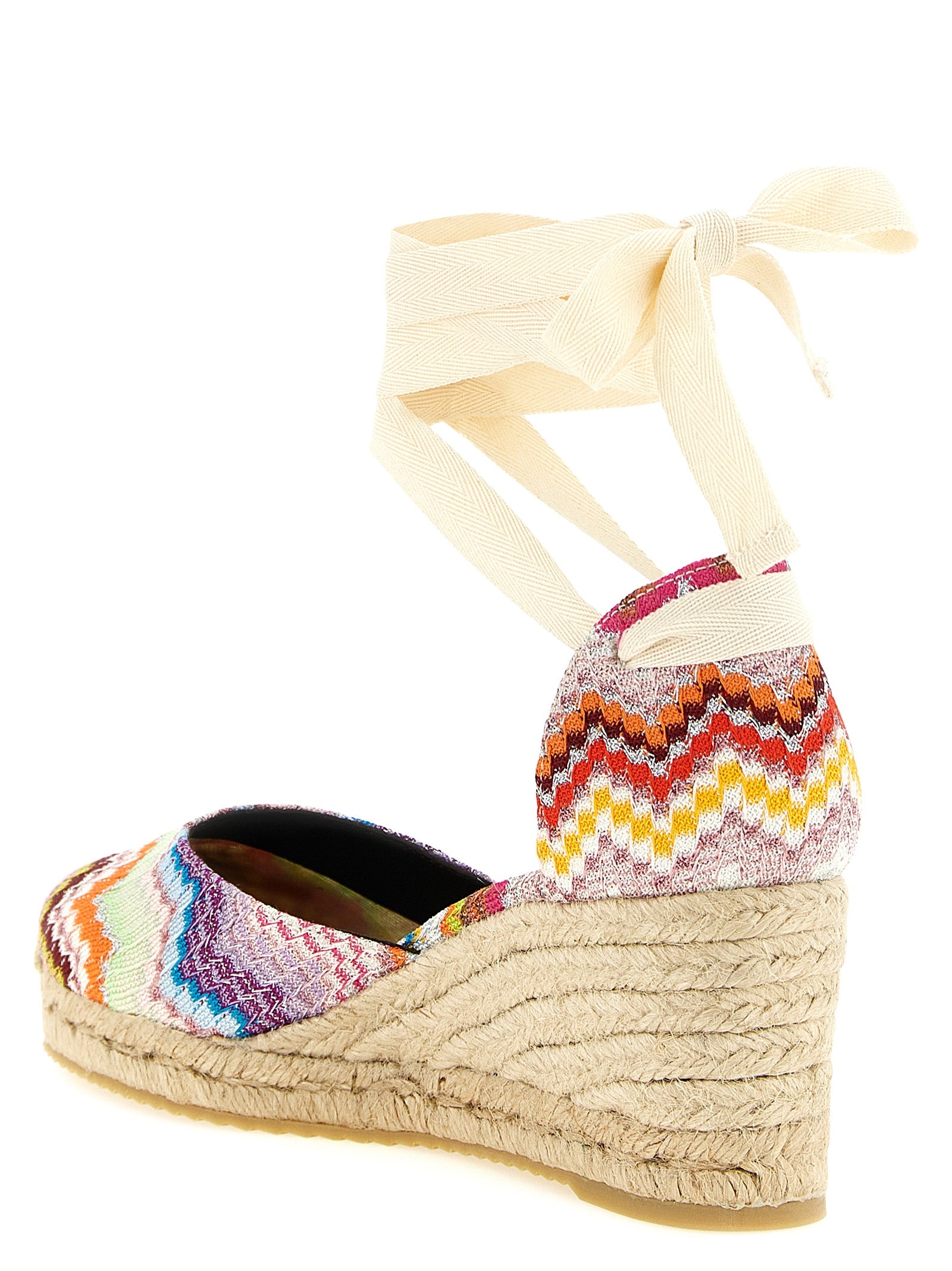 Missoni Multicolor Eva Leather Wedge Sandals