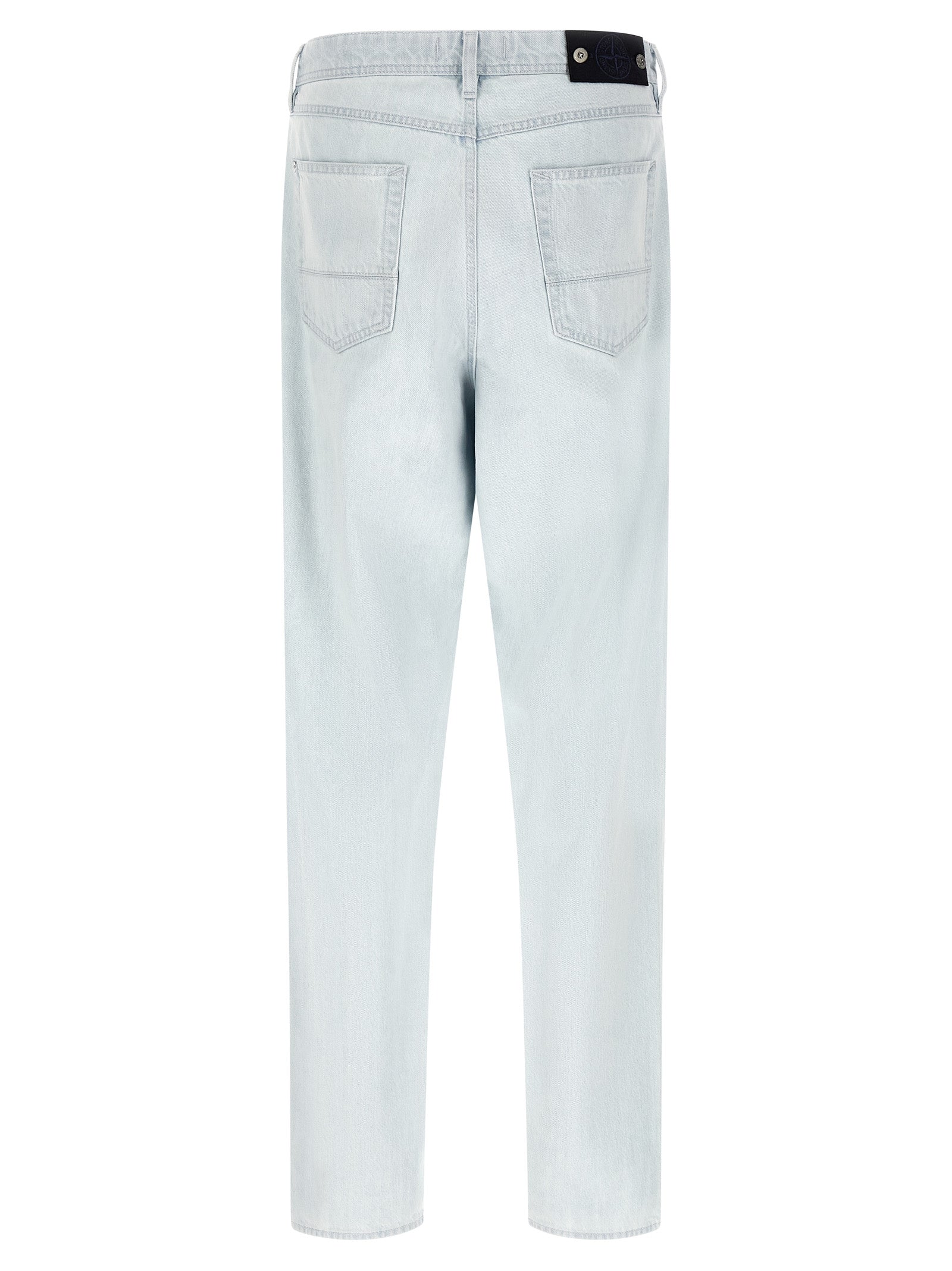 Stone Island Light Blue Indigo Denim Straight-Leg Jeans Cotton