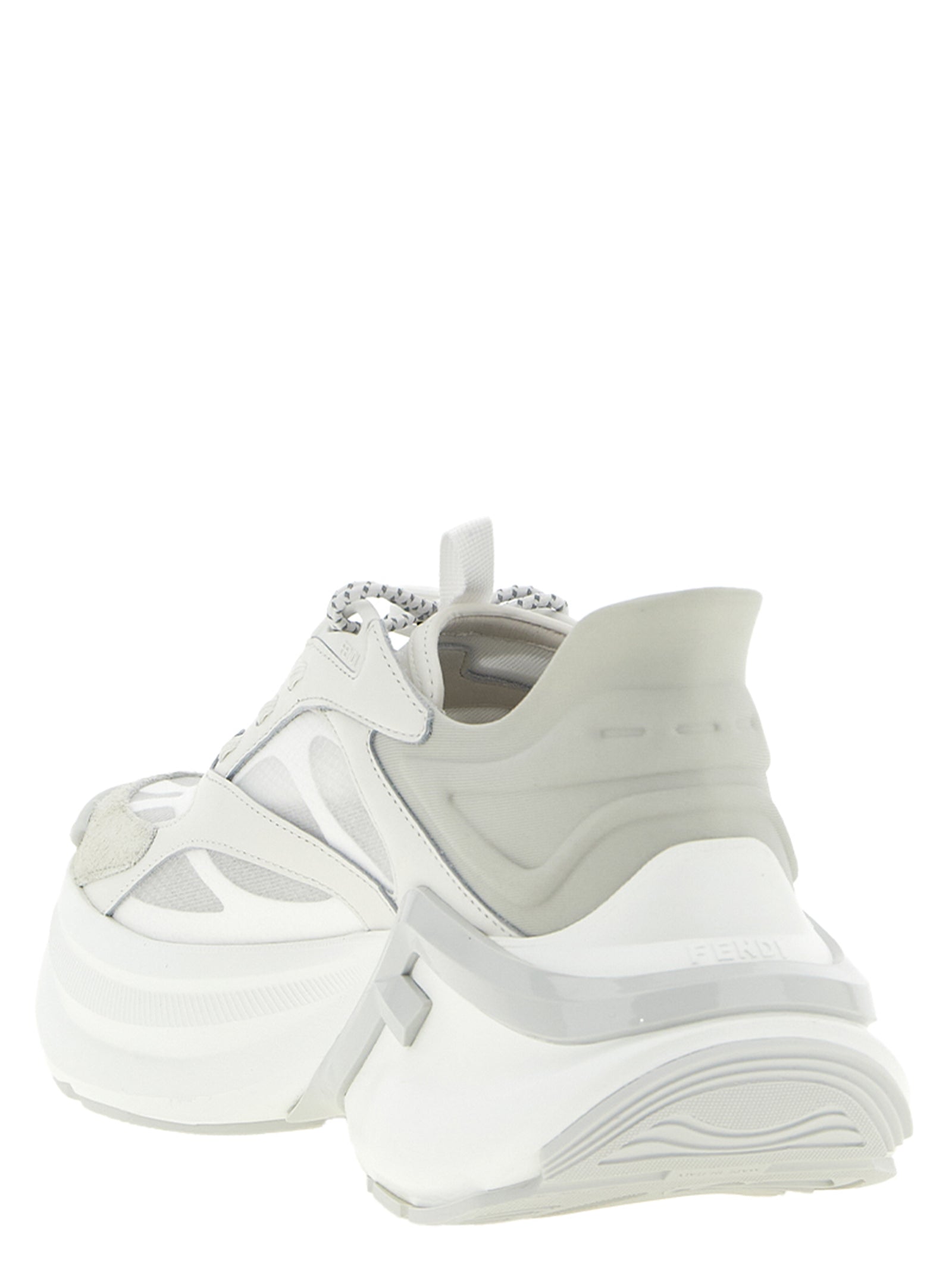 Fendi Gray F-Light Athletic Sneakers Leather
