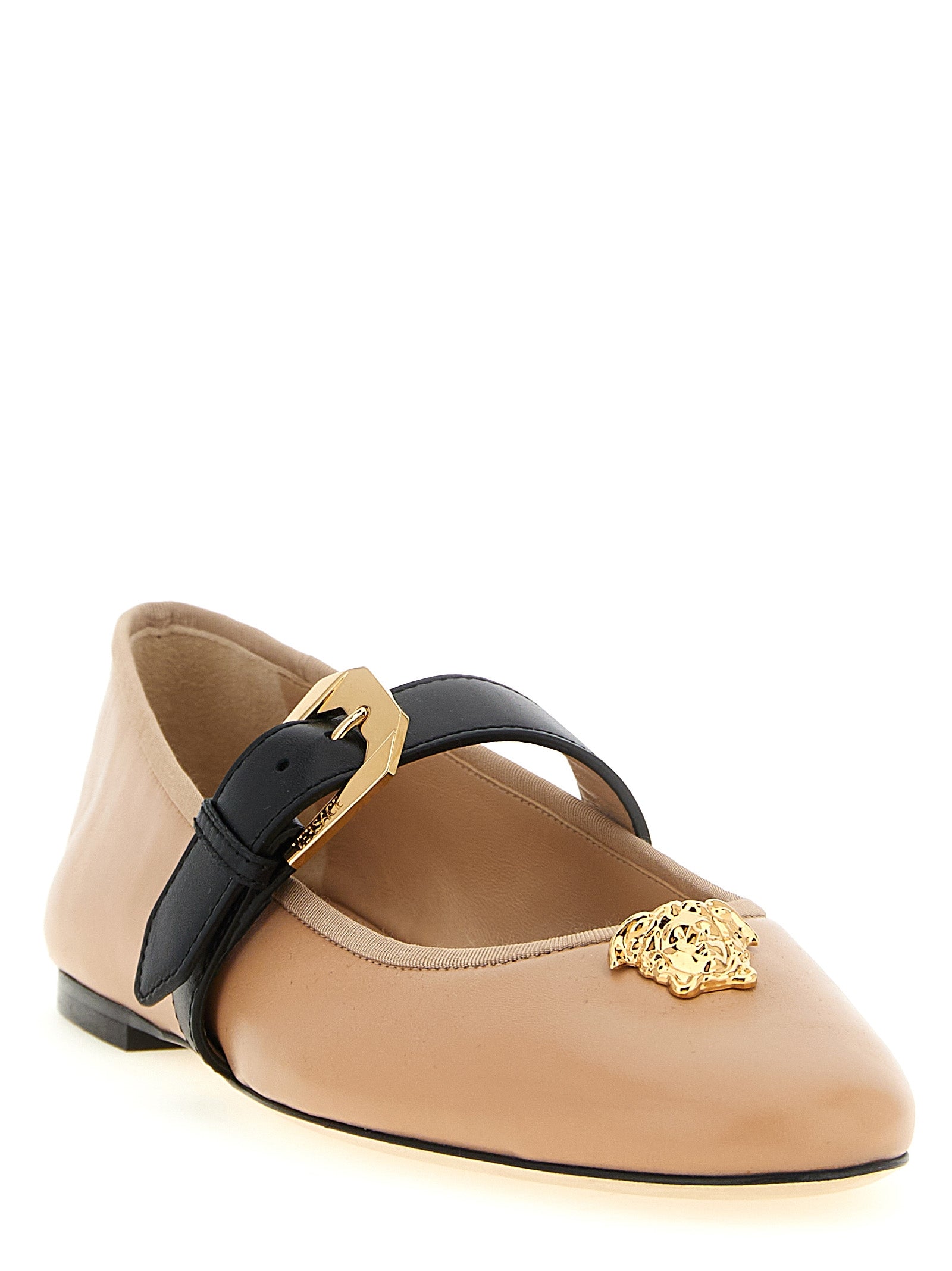 Versace Pink Lambskin Ballet Flats