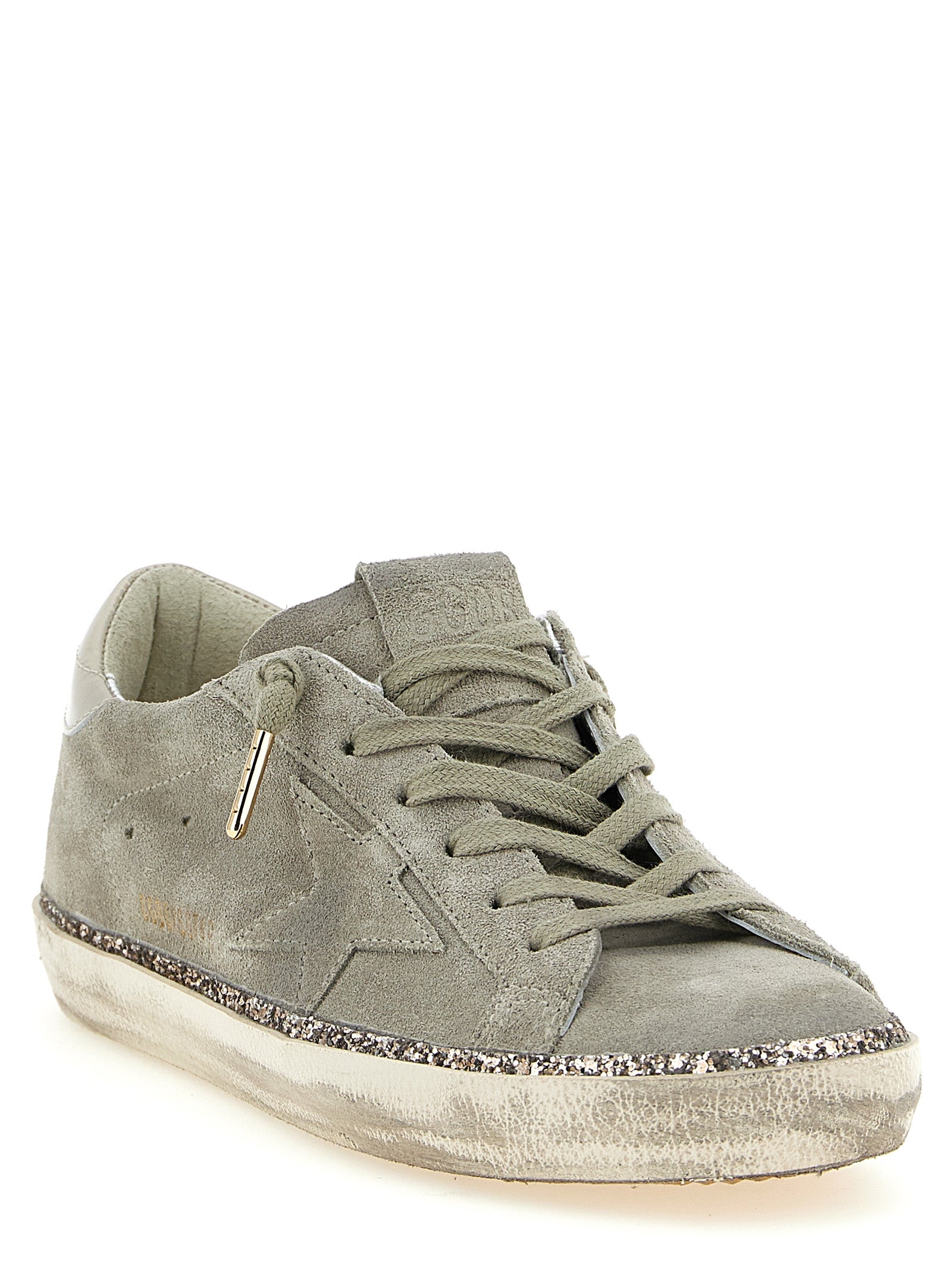 Golden Goose Gray Superstar Low Top Leather Sneakers