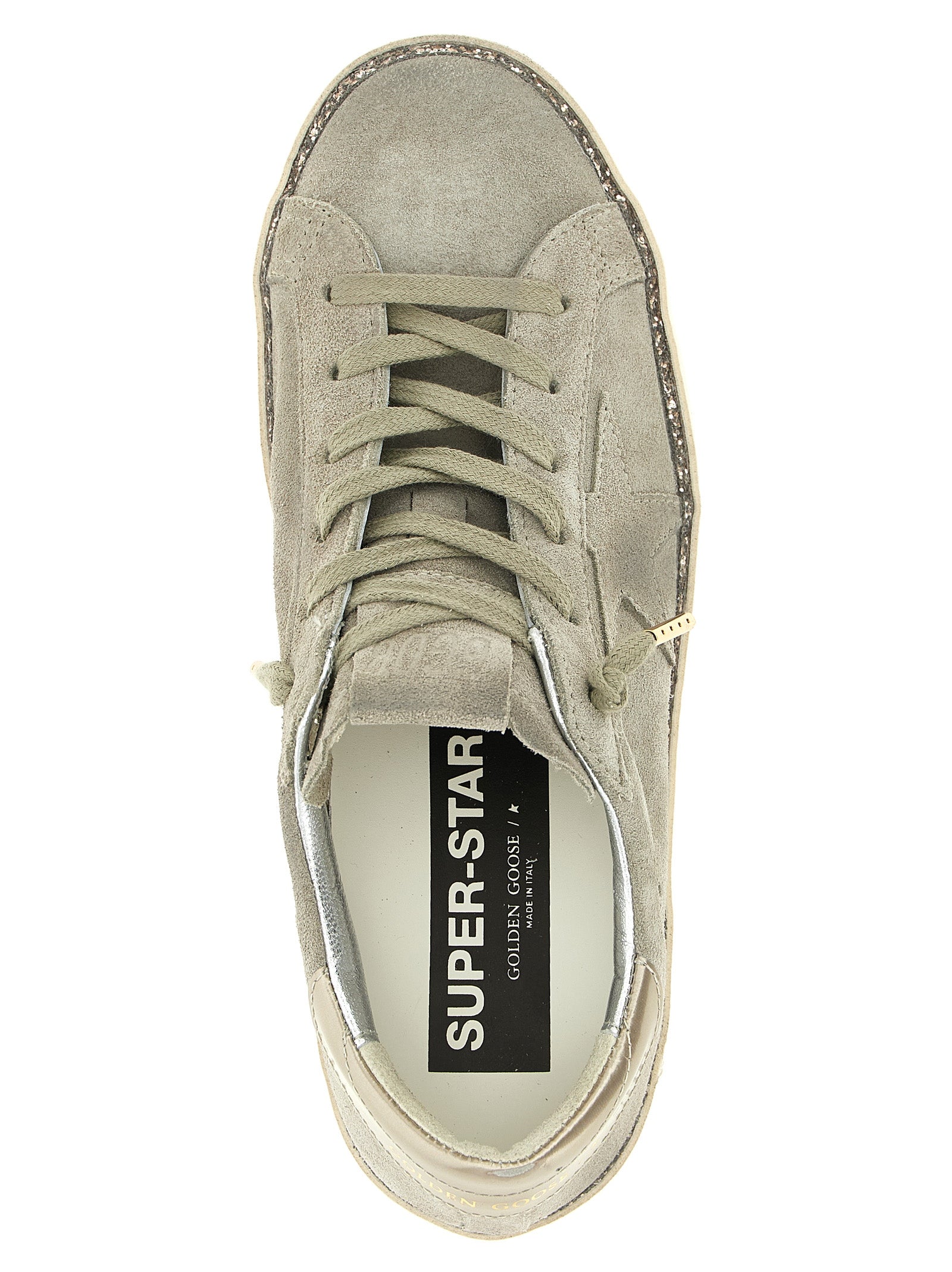 Golden Goose Gray Superstar Low Top Leather Sneakers