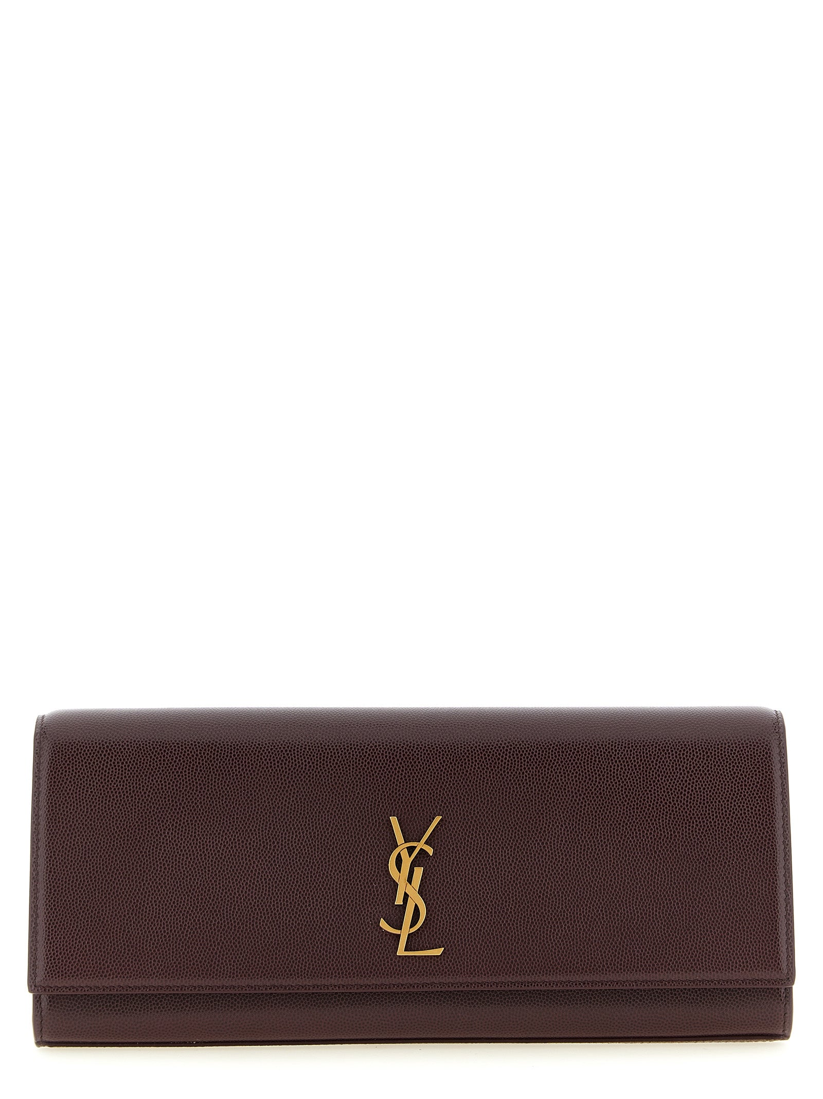 Saint Laurent Bordeaux Calfskin Clutch Bag