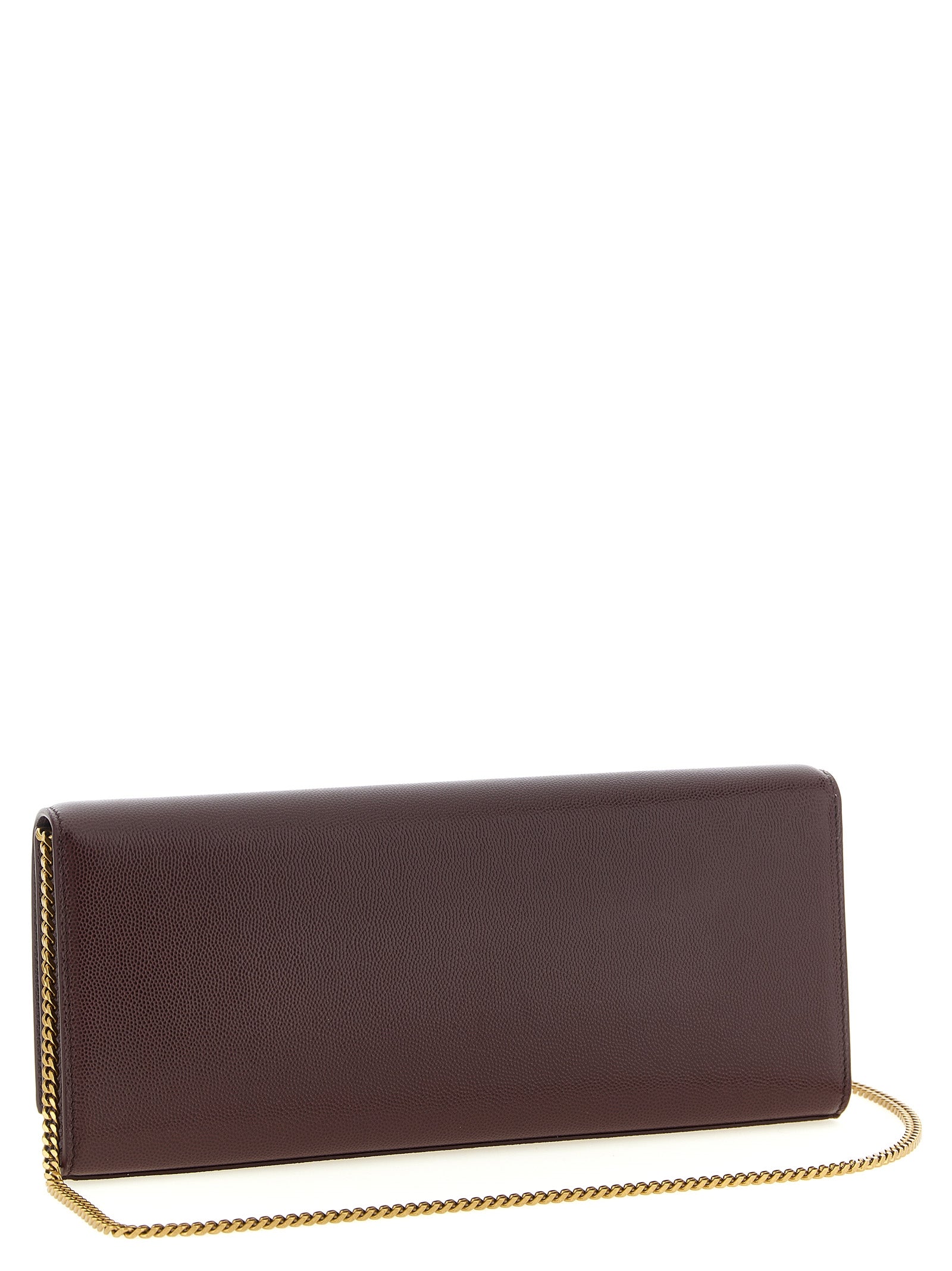 Saint Laurent Bordeaux Kate Clutch Bag Calf Leather