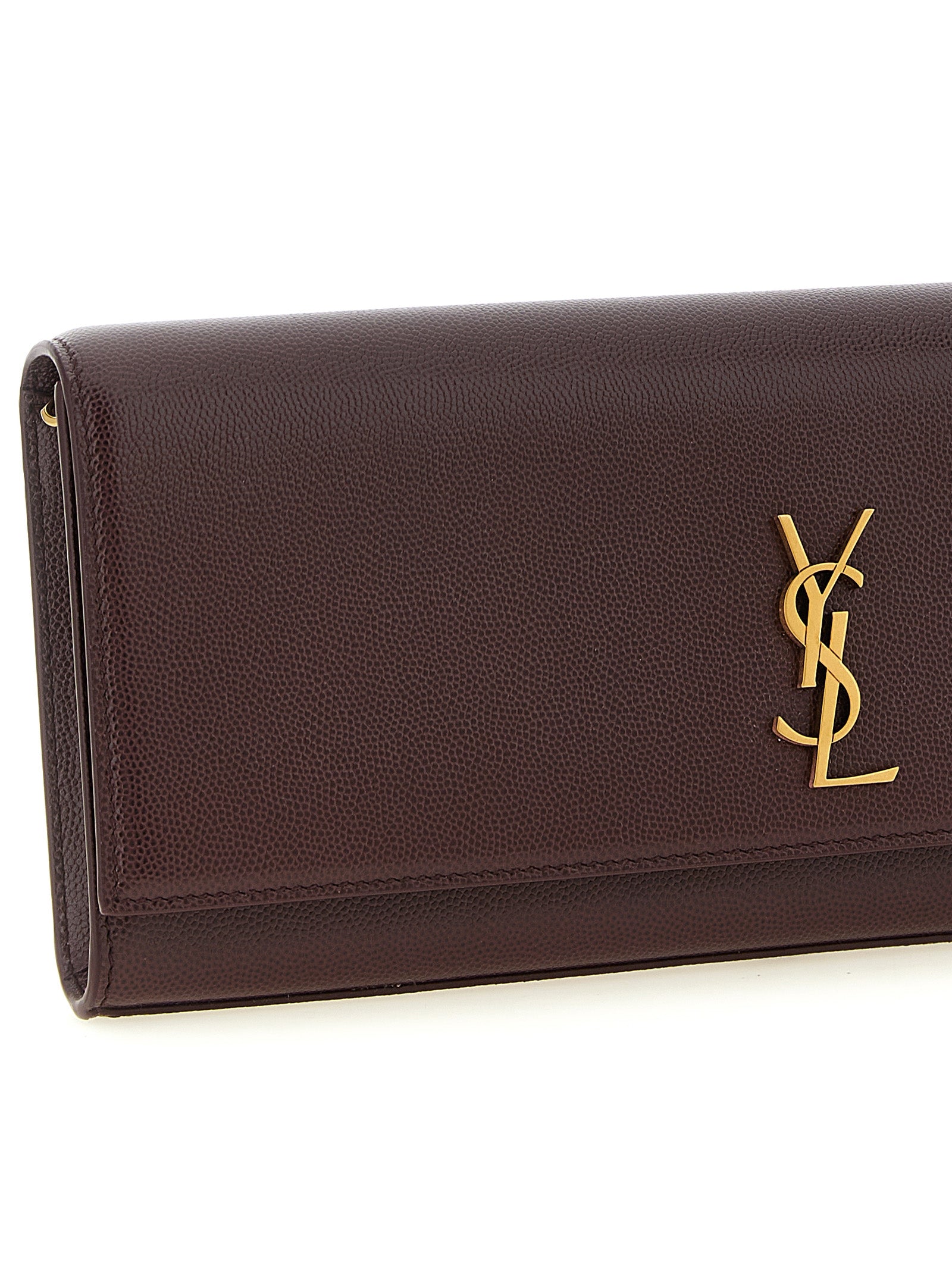 Saint Laurent Bordeaux Kate Clutch Bag Calf Leather