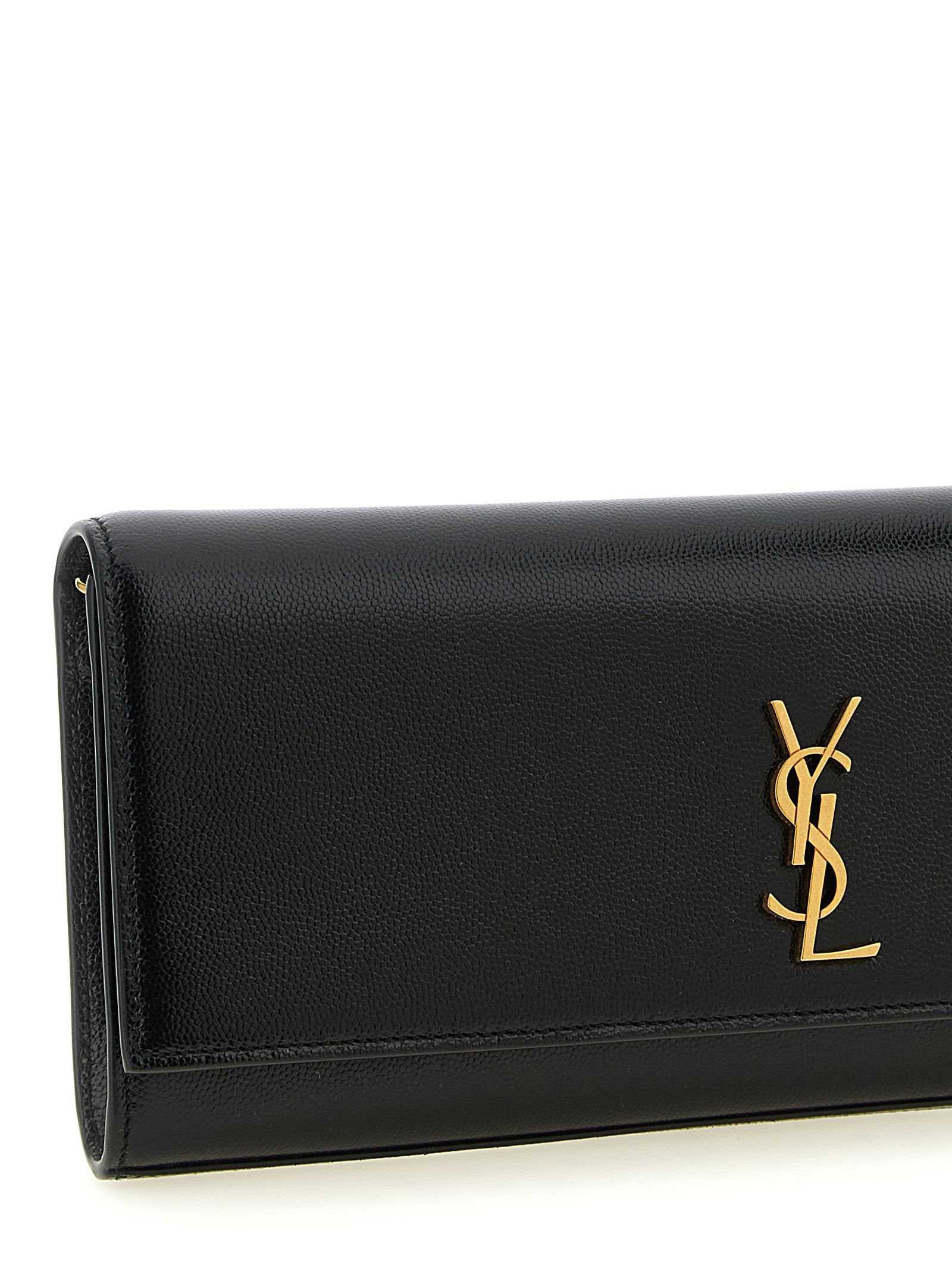 Saint Laurent Black Kate Clutch Leather