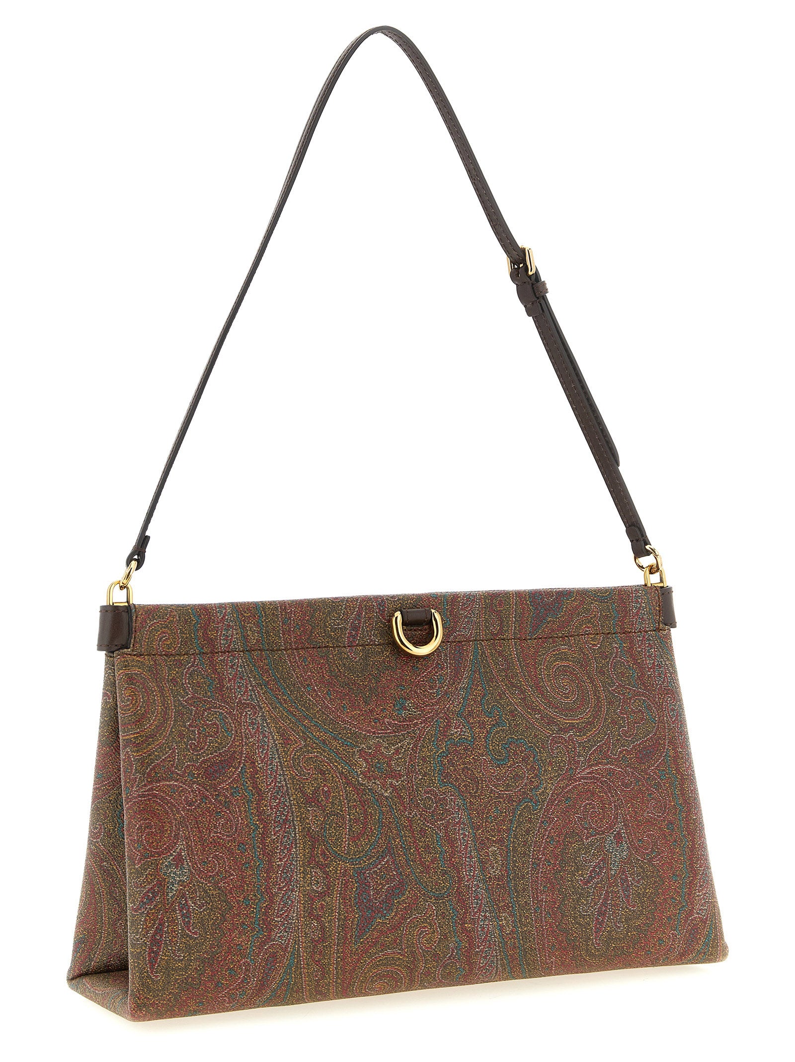 Etro Brown Talk Cotton Clutch Bag