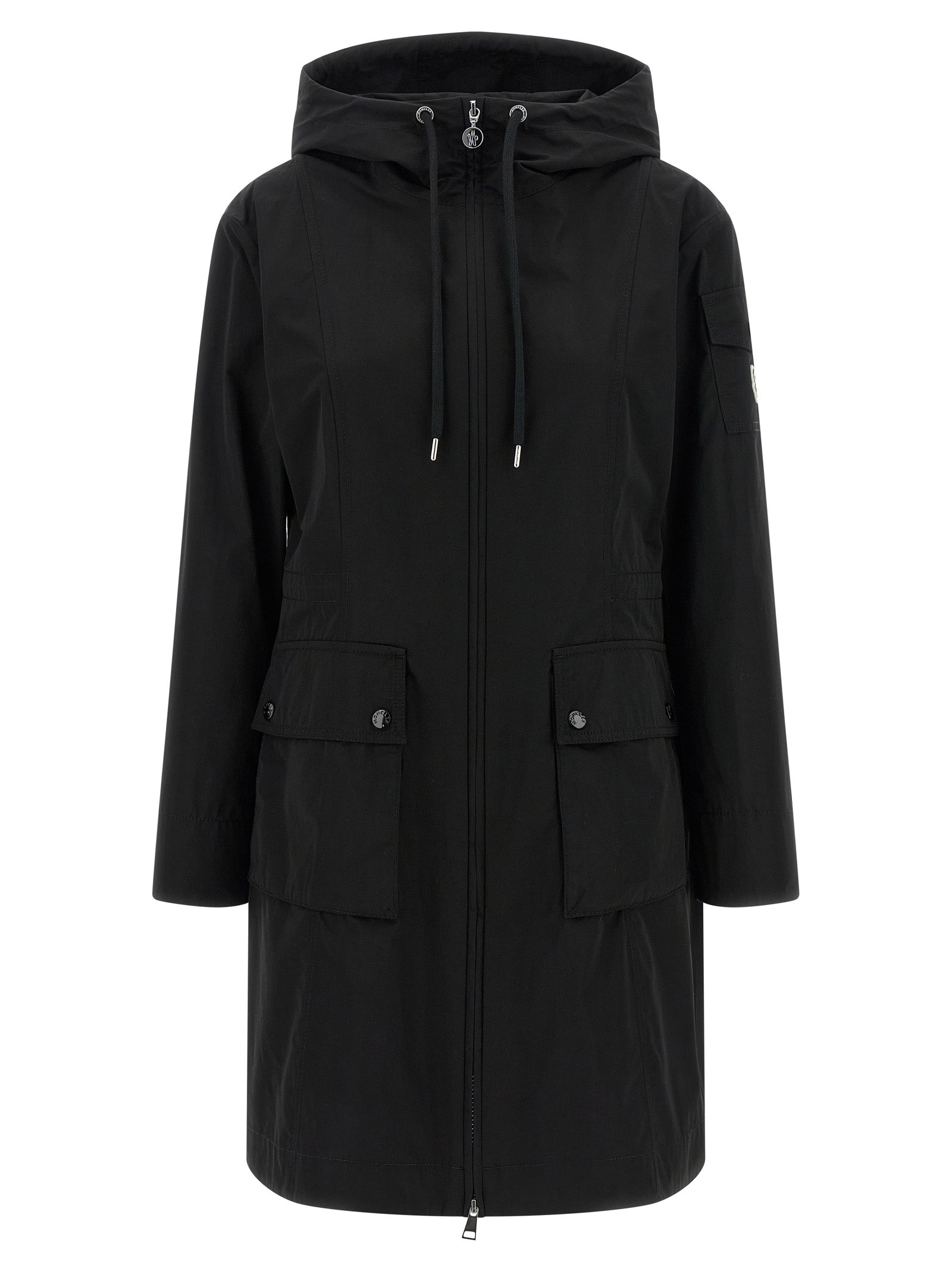 Moncler Black Laerte Polyester Cotton Parka