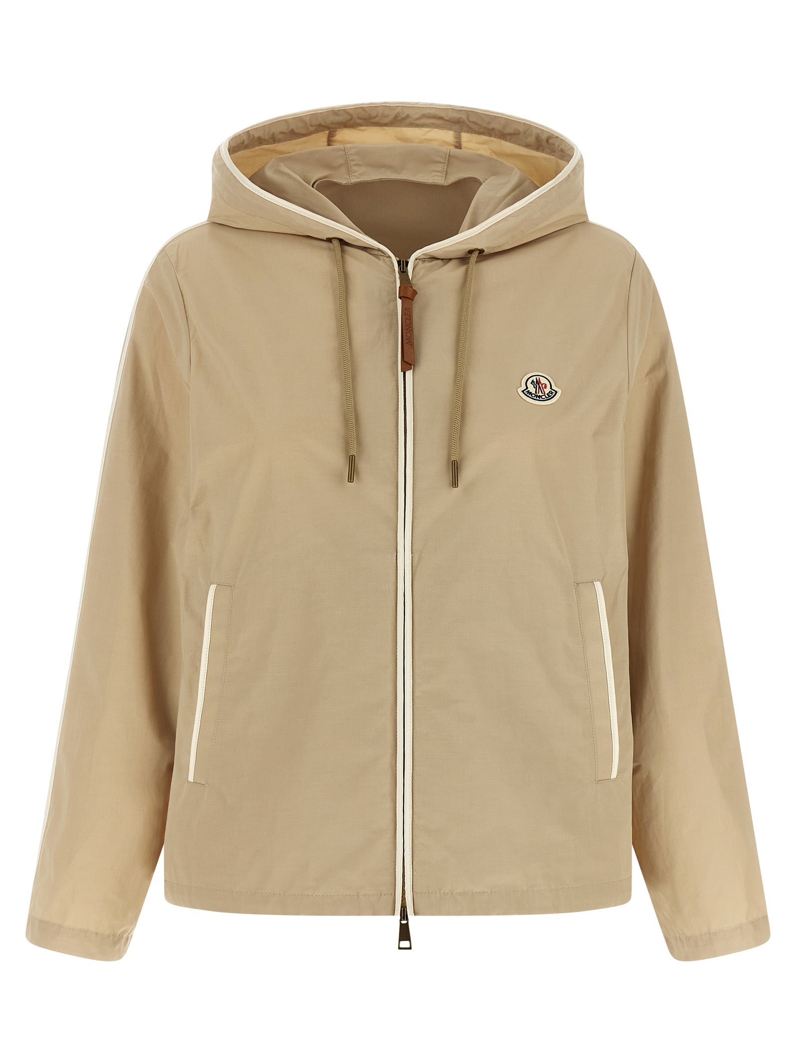 Moncler Beigefarbene Jacke aus Polyester