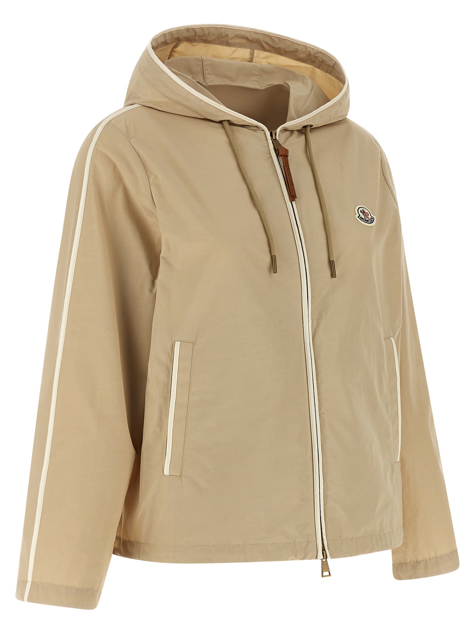 Moncler Beigefarbene Jacke aus Polyester