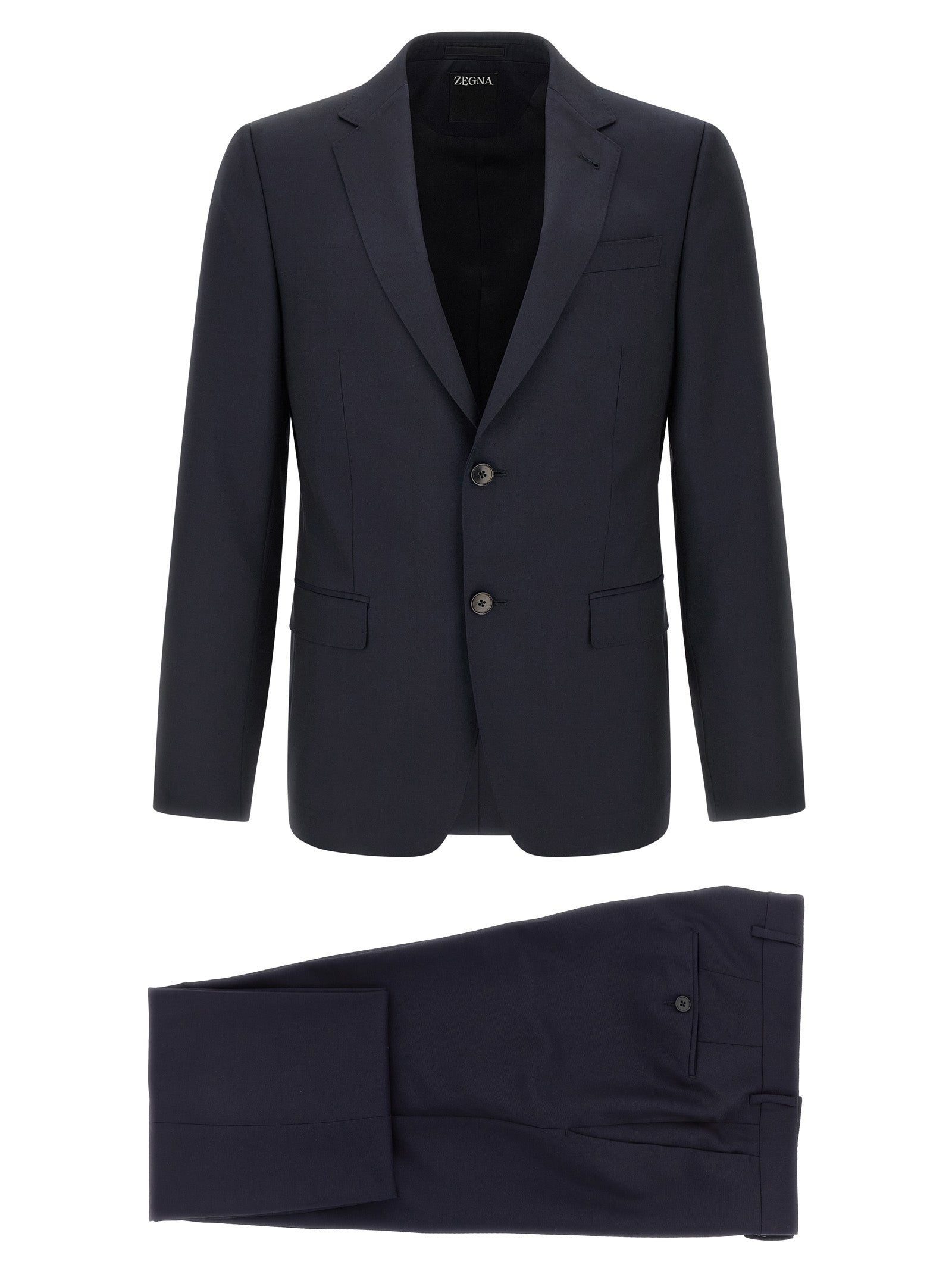 Zegna Blue Wool Mohair Two-Piece Suit
