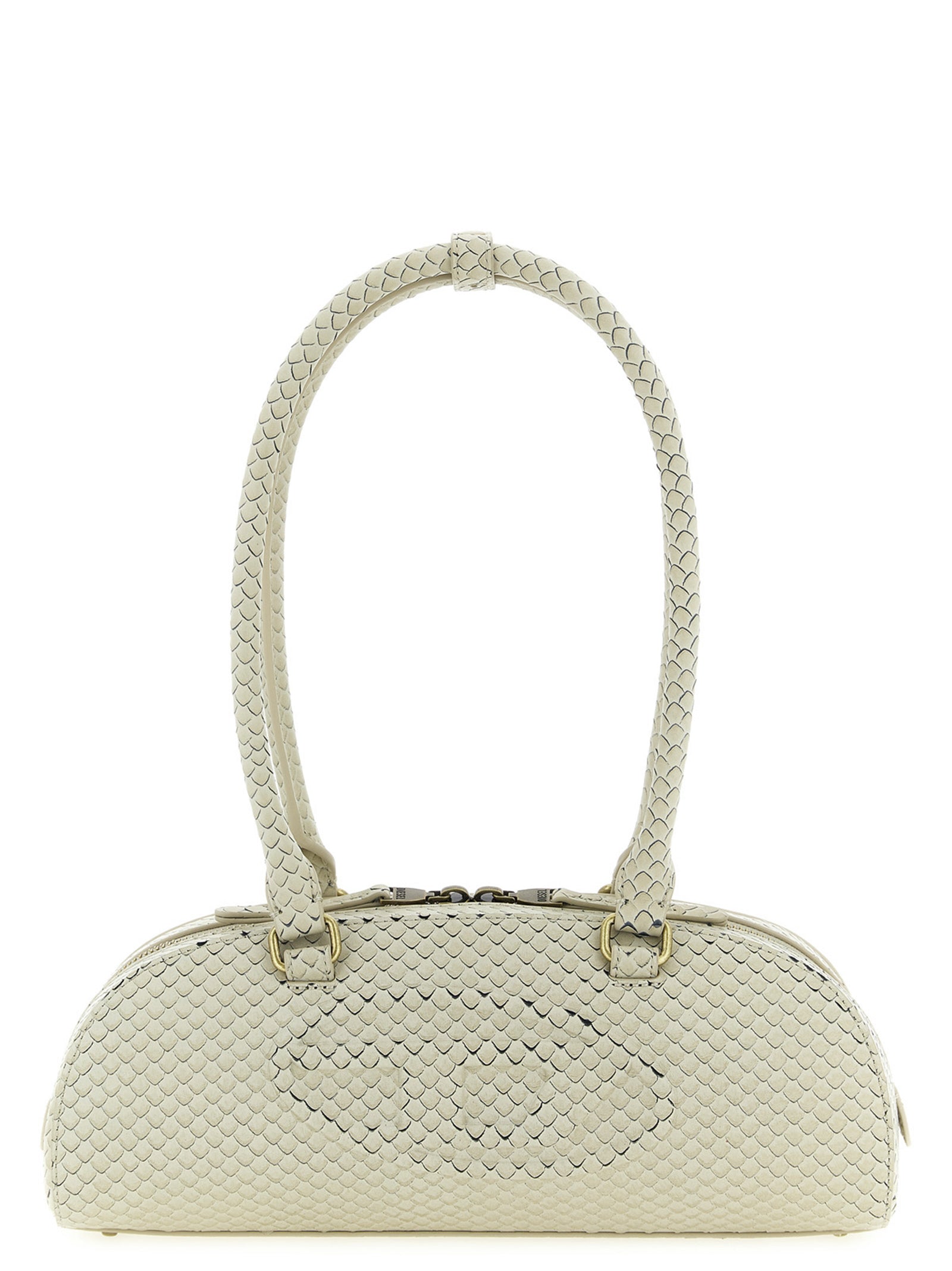 Diesel Beige 1DR Dome Leather Shoulder Bag