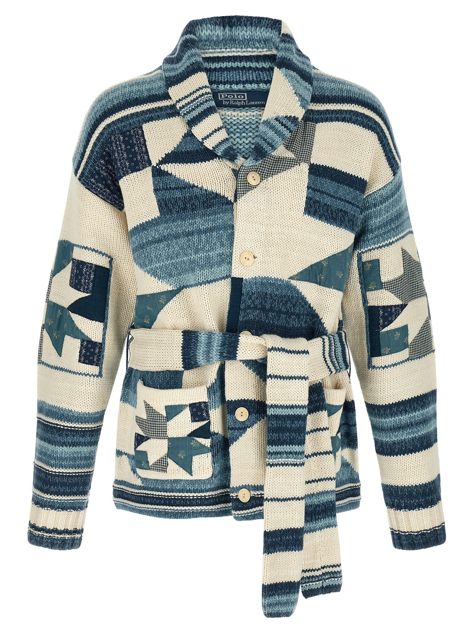 Polo Ralph Lauren Blue Cotton Linen Cardigan