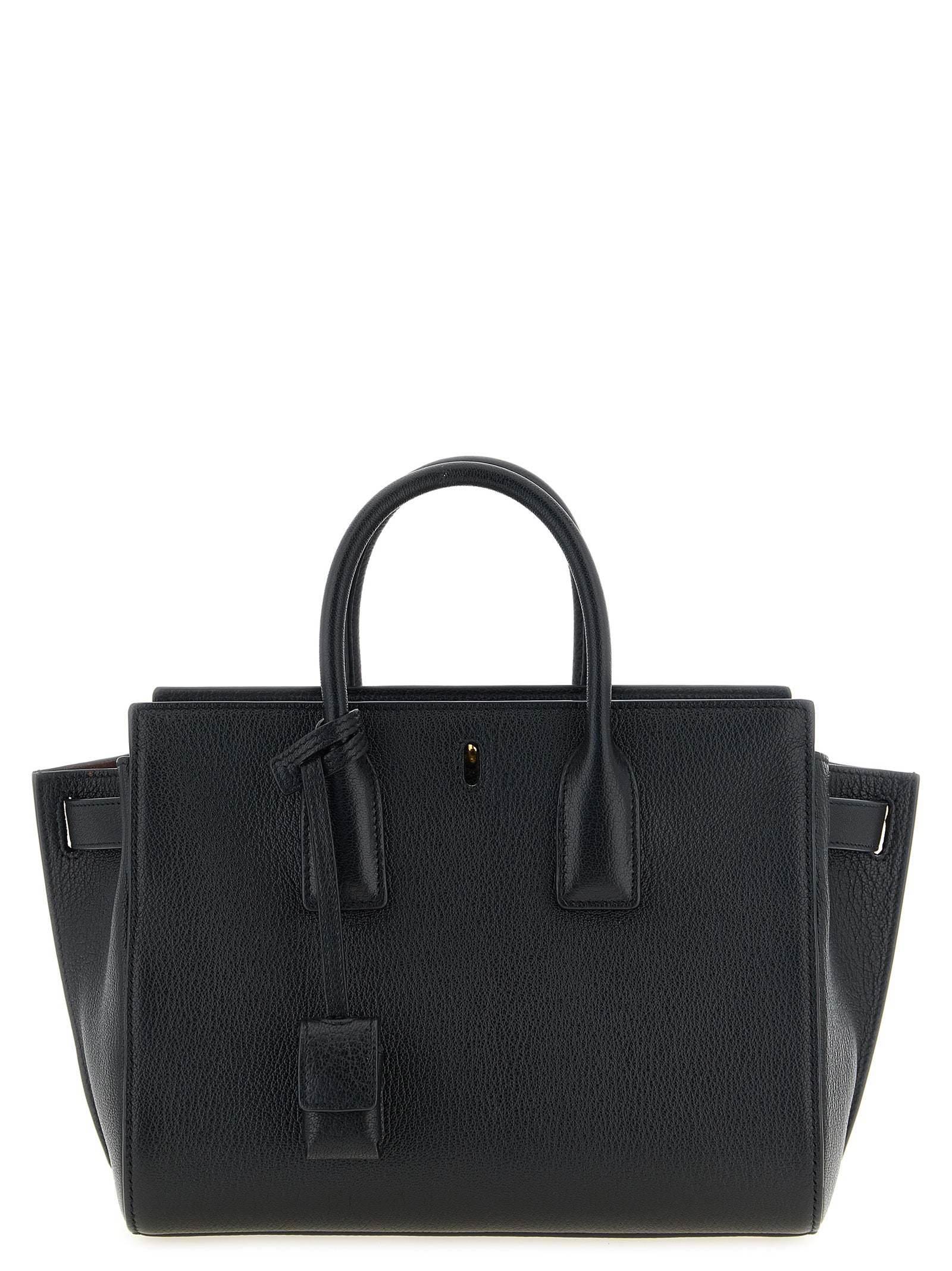 Saint Laurent Black Sac De Jour Leather Handbag