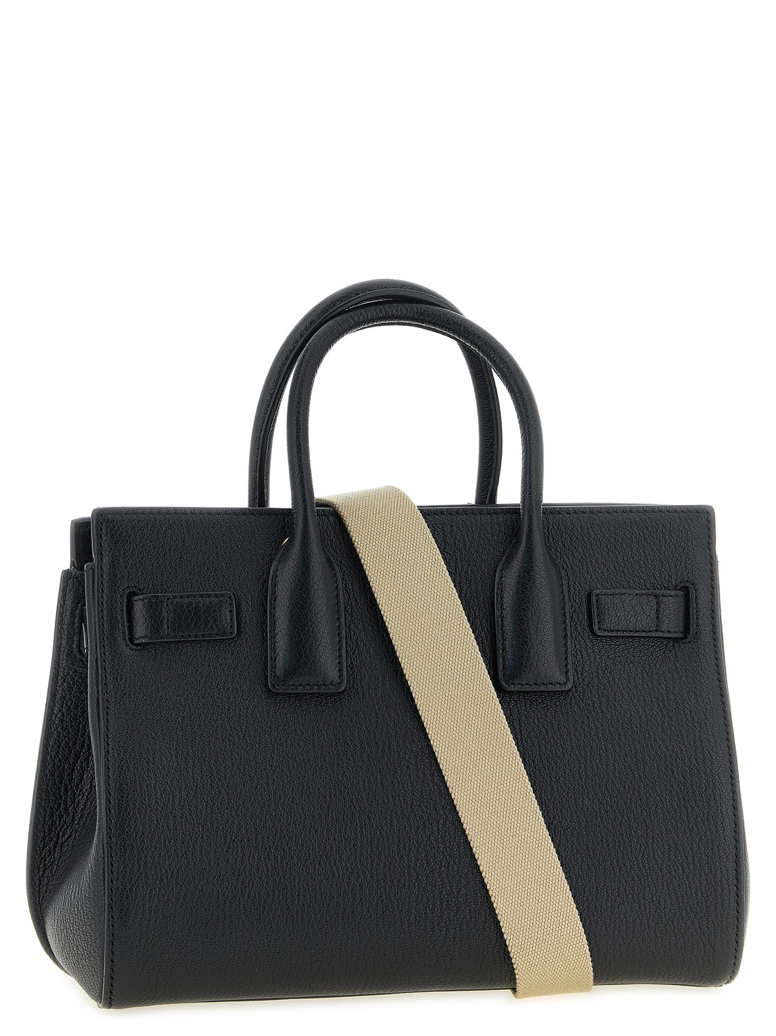 Saint Laurent Black Sac De Jour Leather Handbag