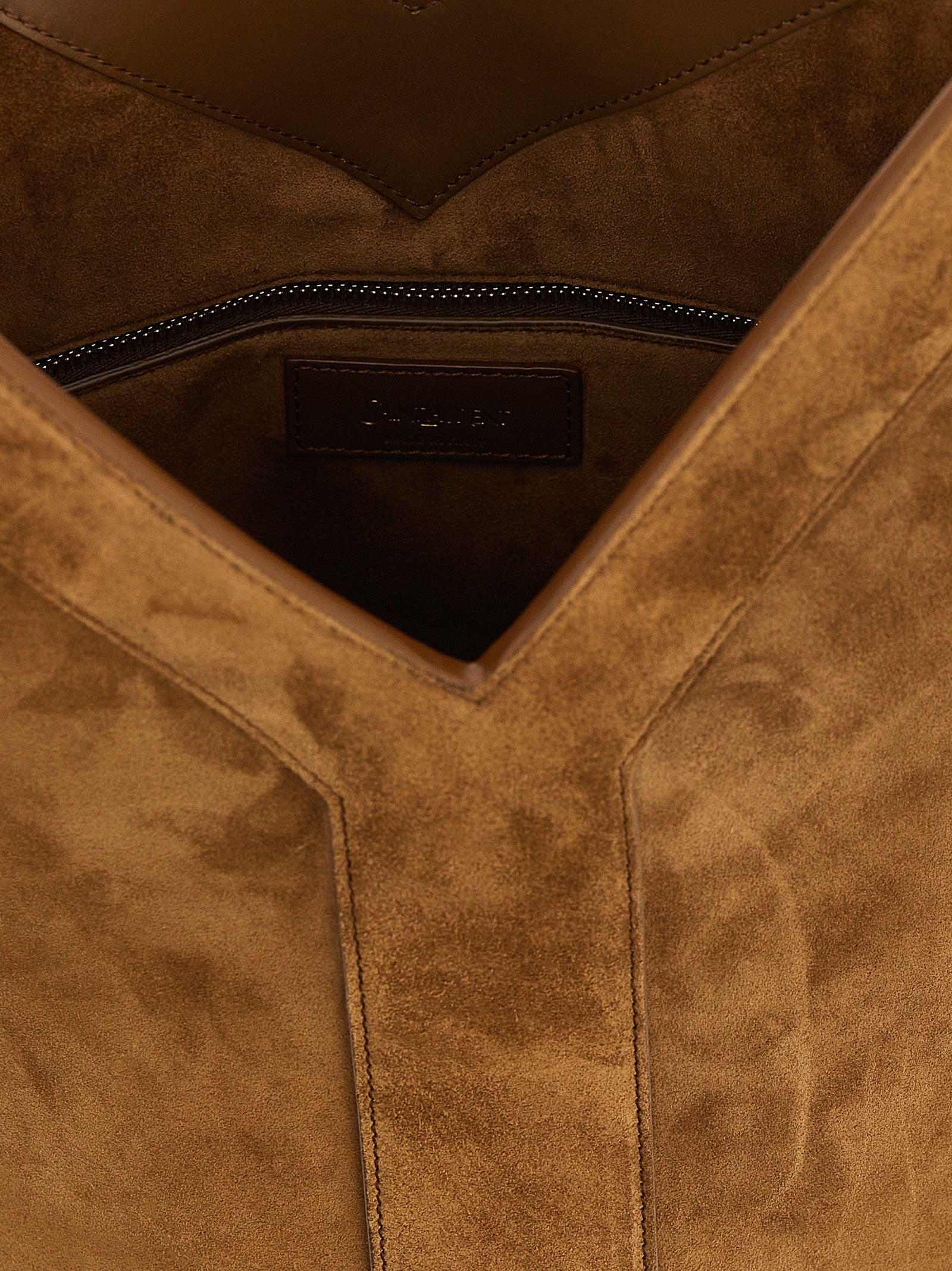 Saint Laurent Brown Y Long Calf Leather Shoulder Bag