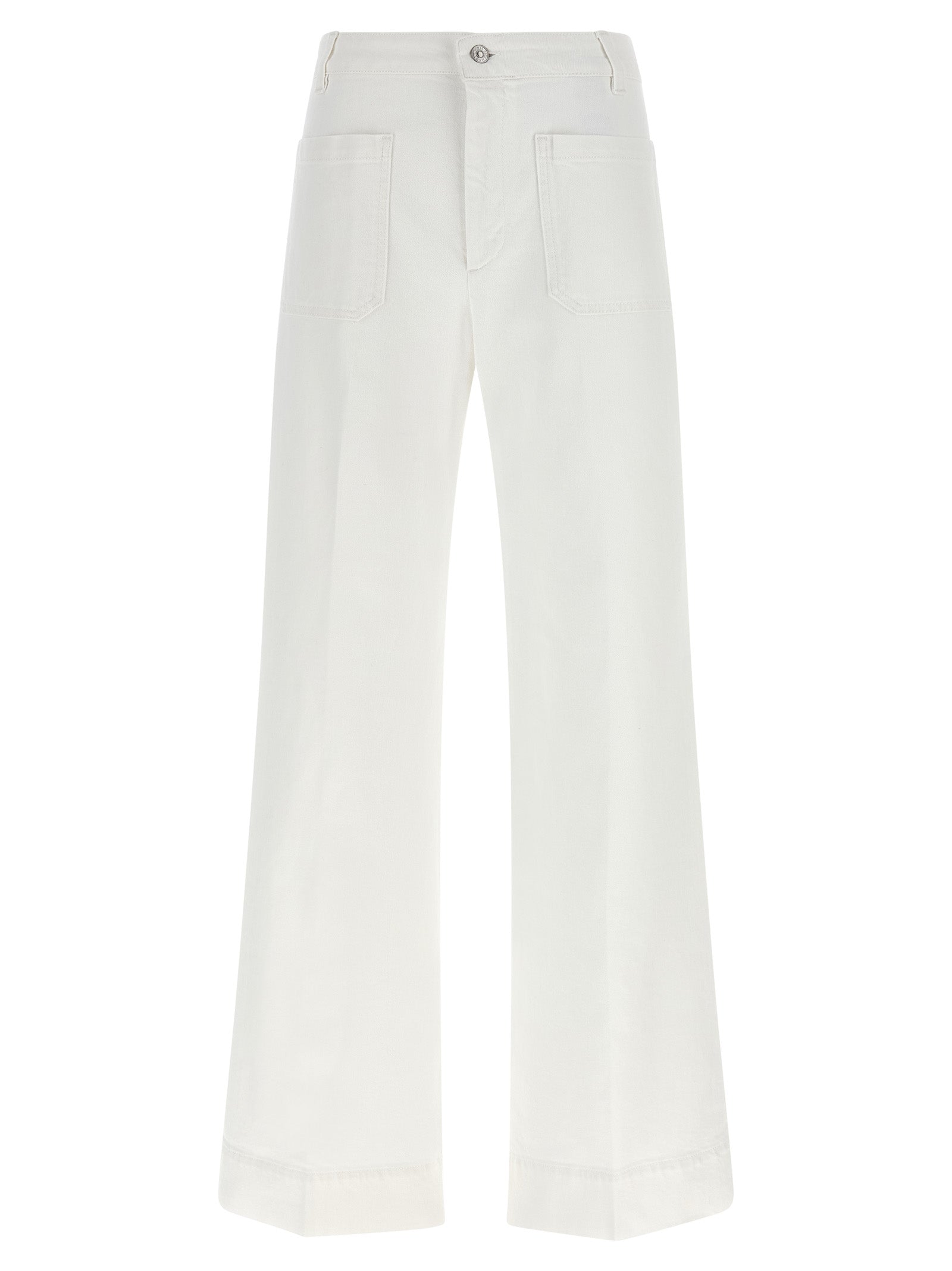 Victoria Beckham White Alina Cotton Flared Jeans