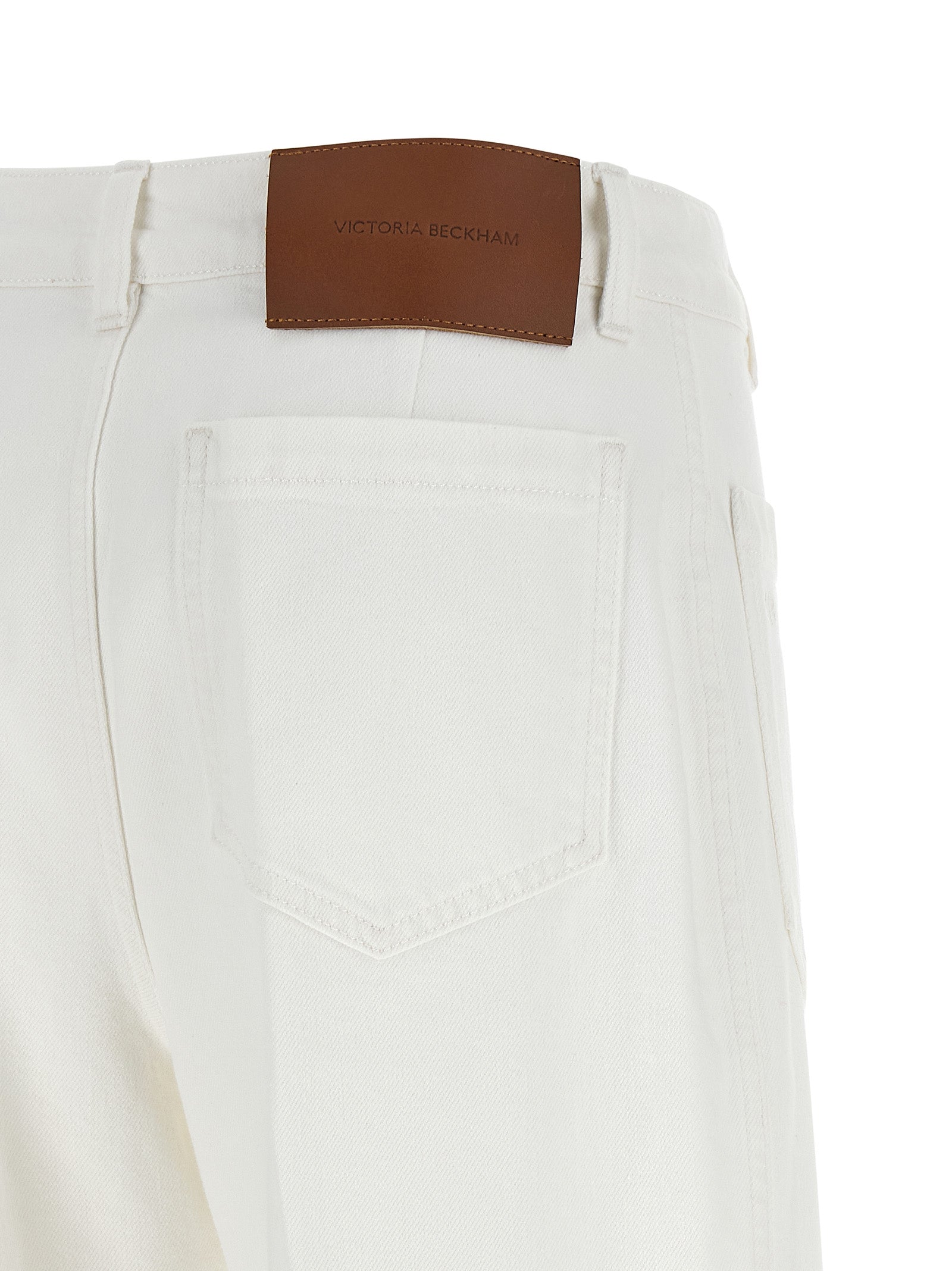 Jean évasé en coton blanc Victoria Beckham