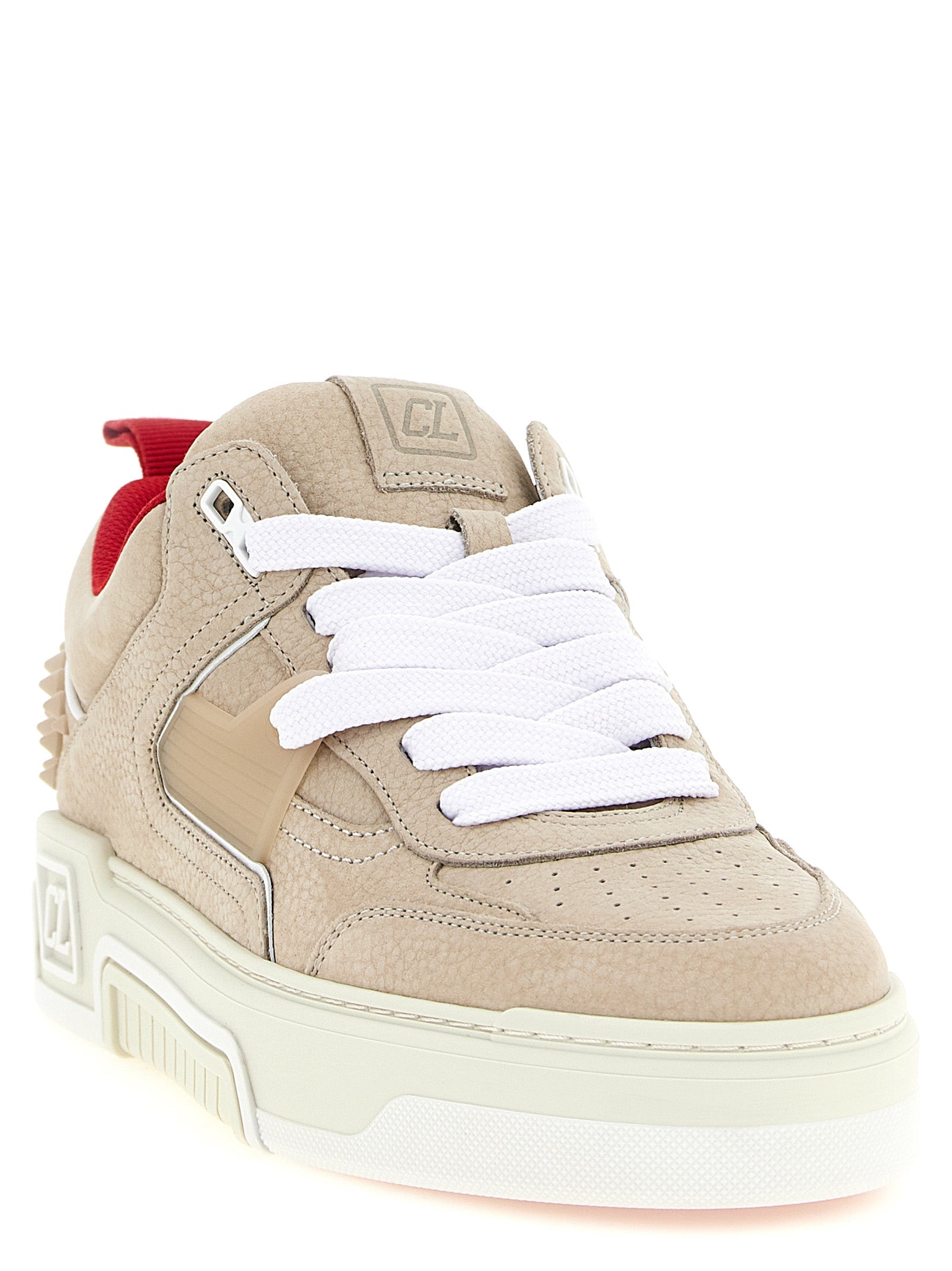Christian Louboutin Beige Astroloubi 2 Athletic Sneakers Leather