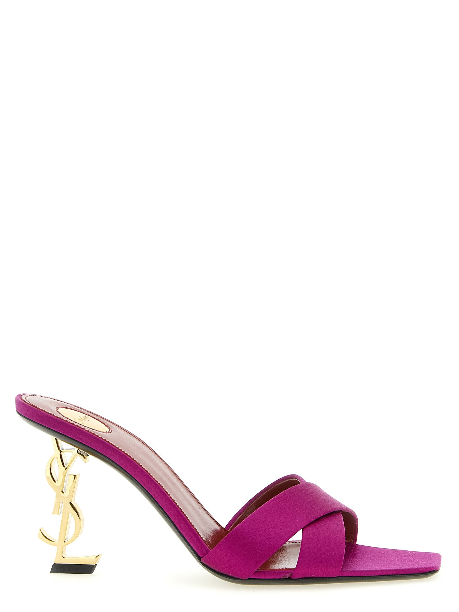 Saint Laurent Fuchsia Opyum Satin Crêpe Mules