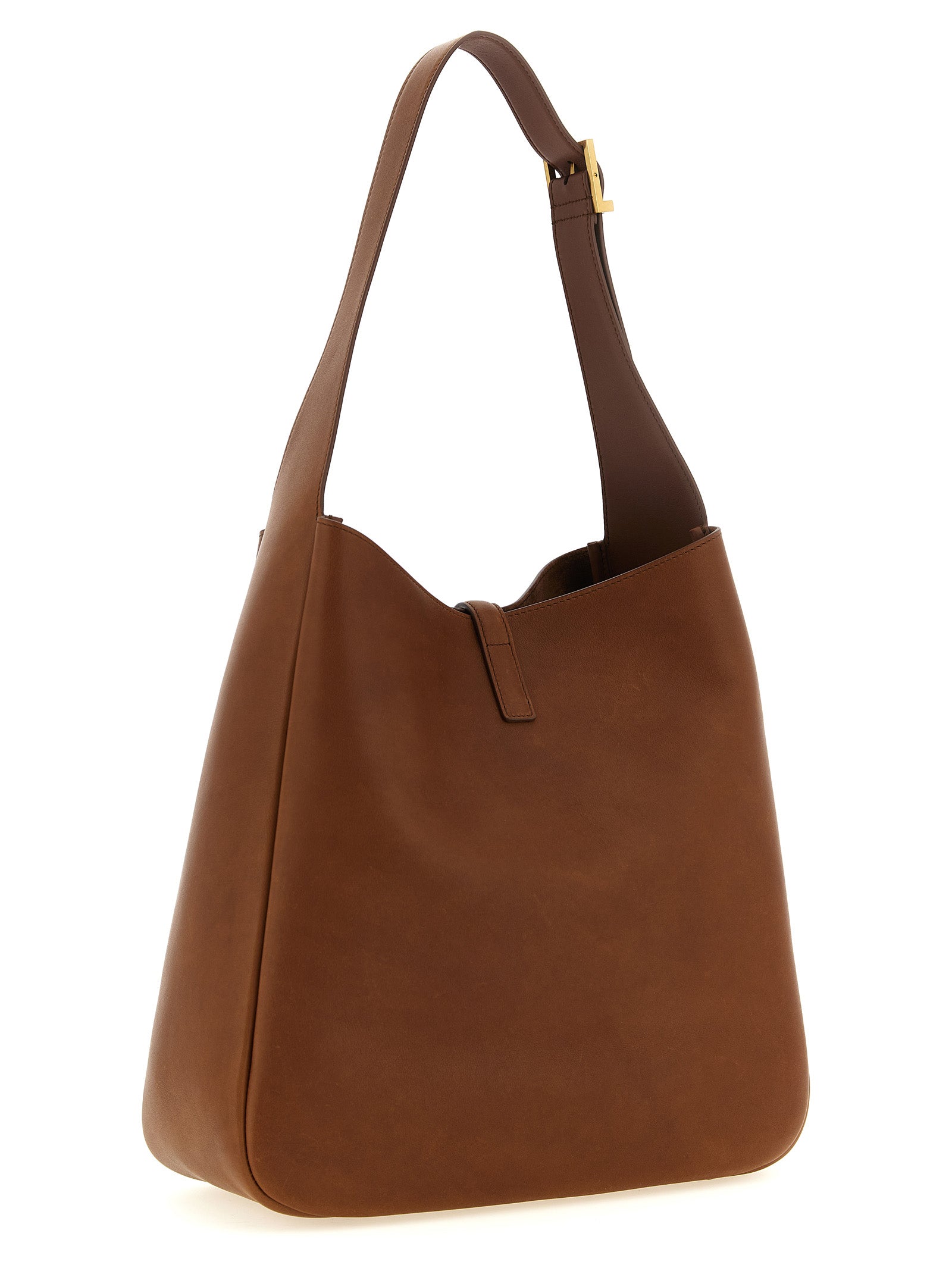 Saint Laurent Brown Le 5 à 7 Large Shoulder Bag Calf Leather