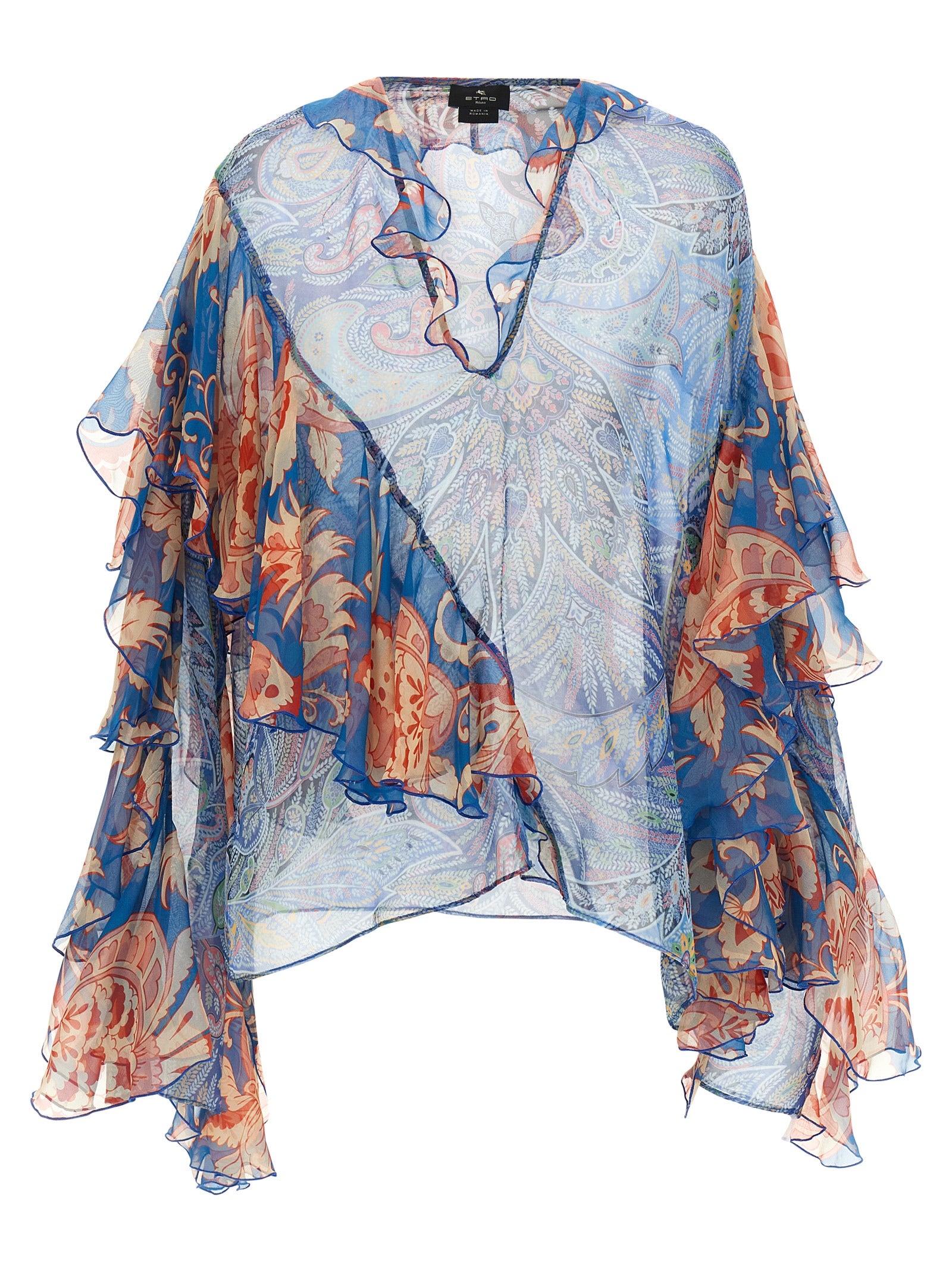 Etro Light Blue Silk Blouse