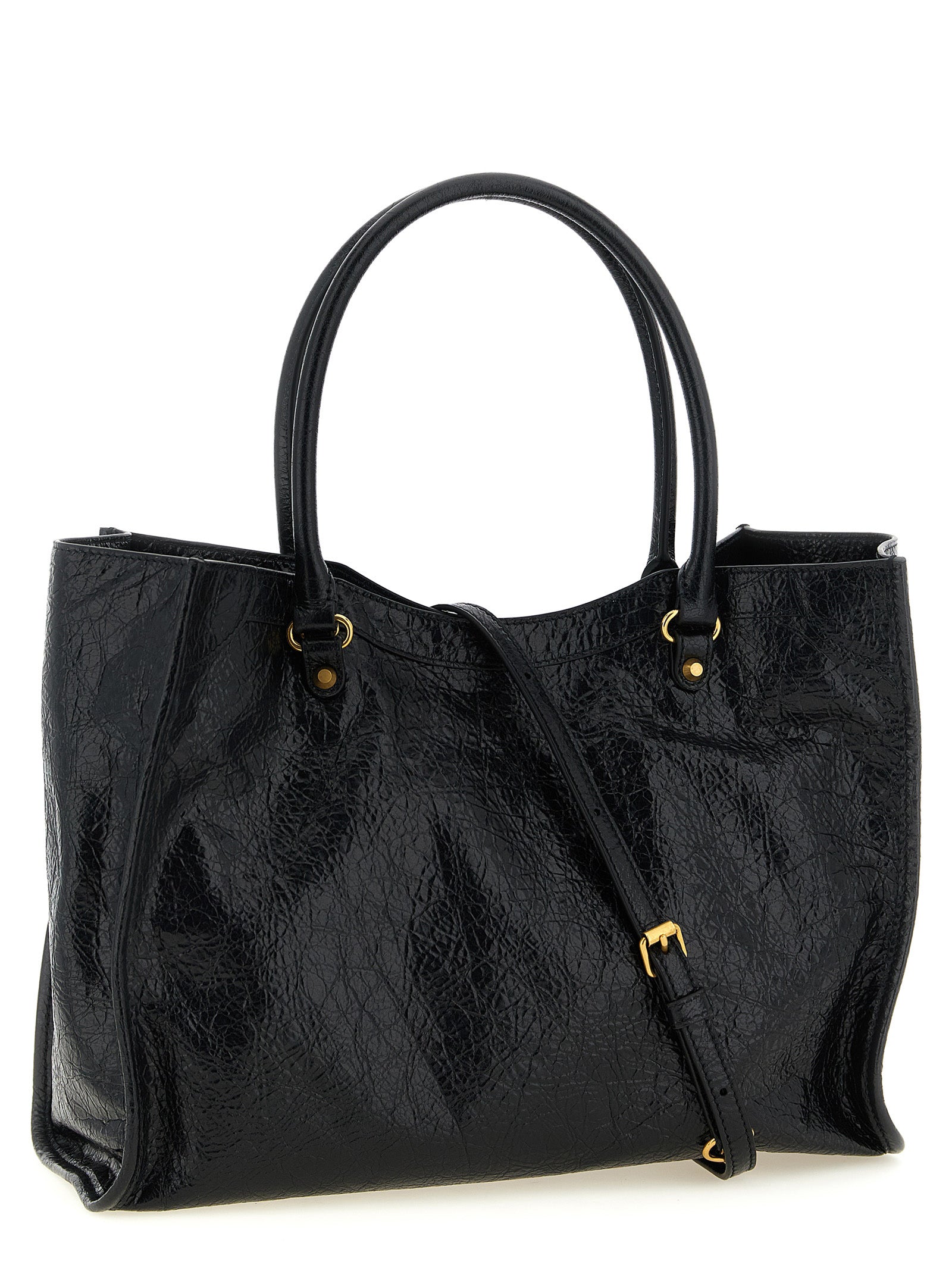 Balenciaga Black Arena Storico Lambskin Tote Bag